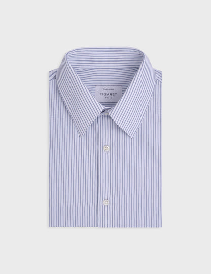 Blue striped fitted shirt