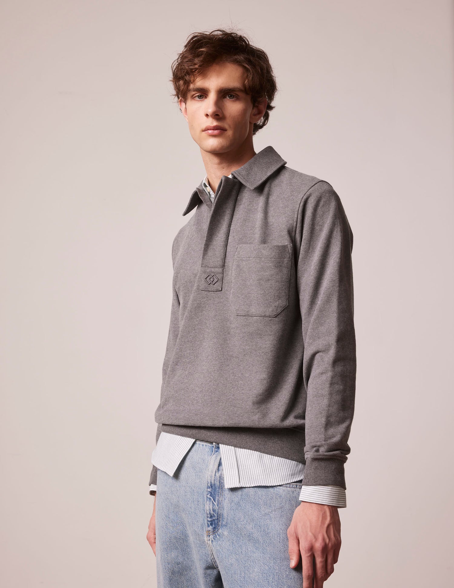 Sweat popover Ivanhoé en molleton gris