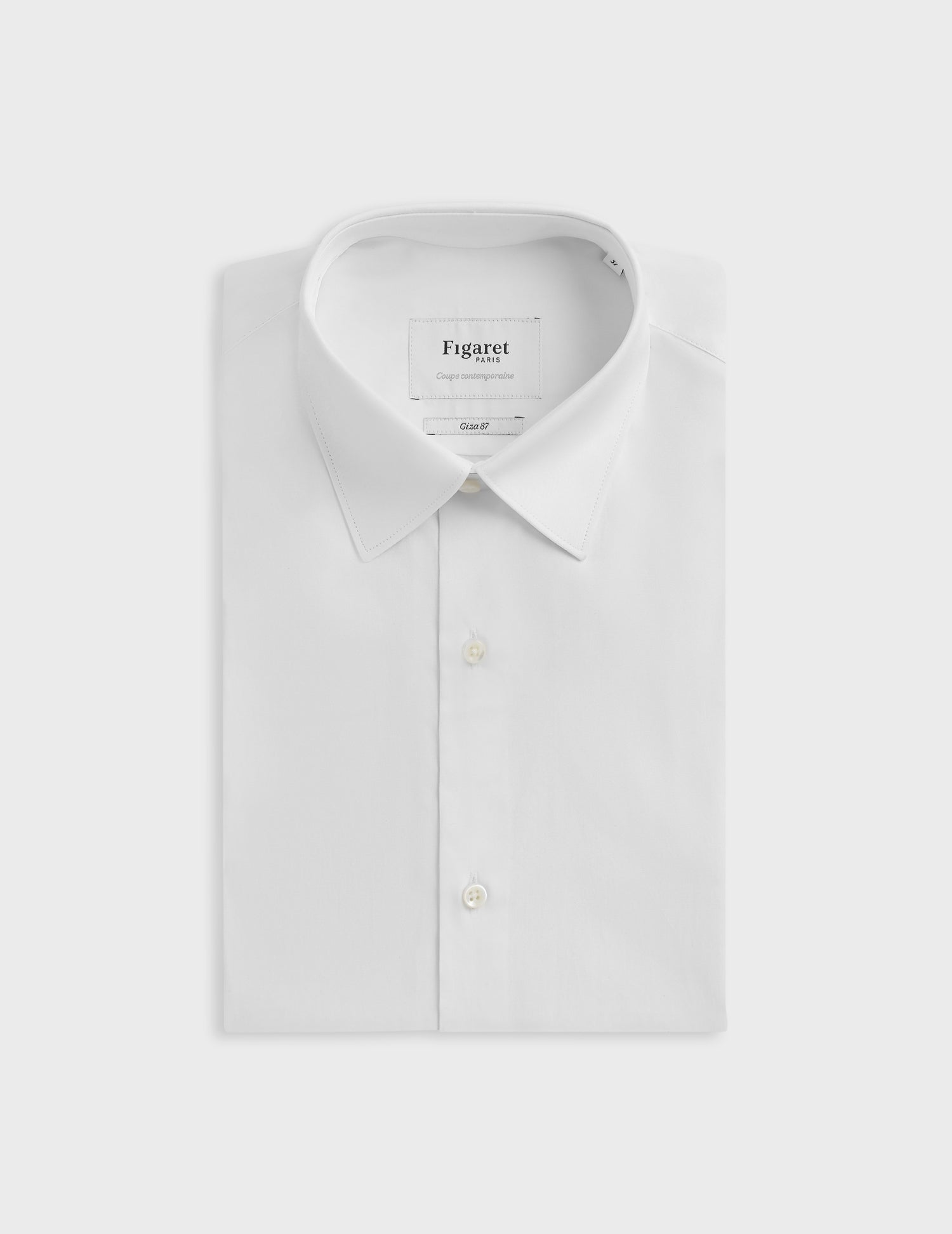 Chemise Semi-ajustée Prestige blanche - Popeline - Col Figaret