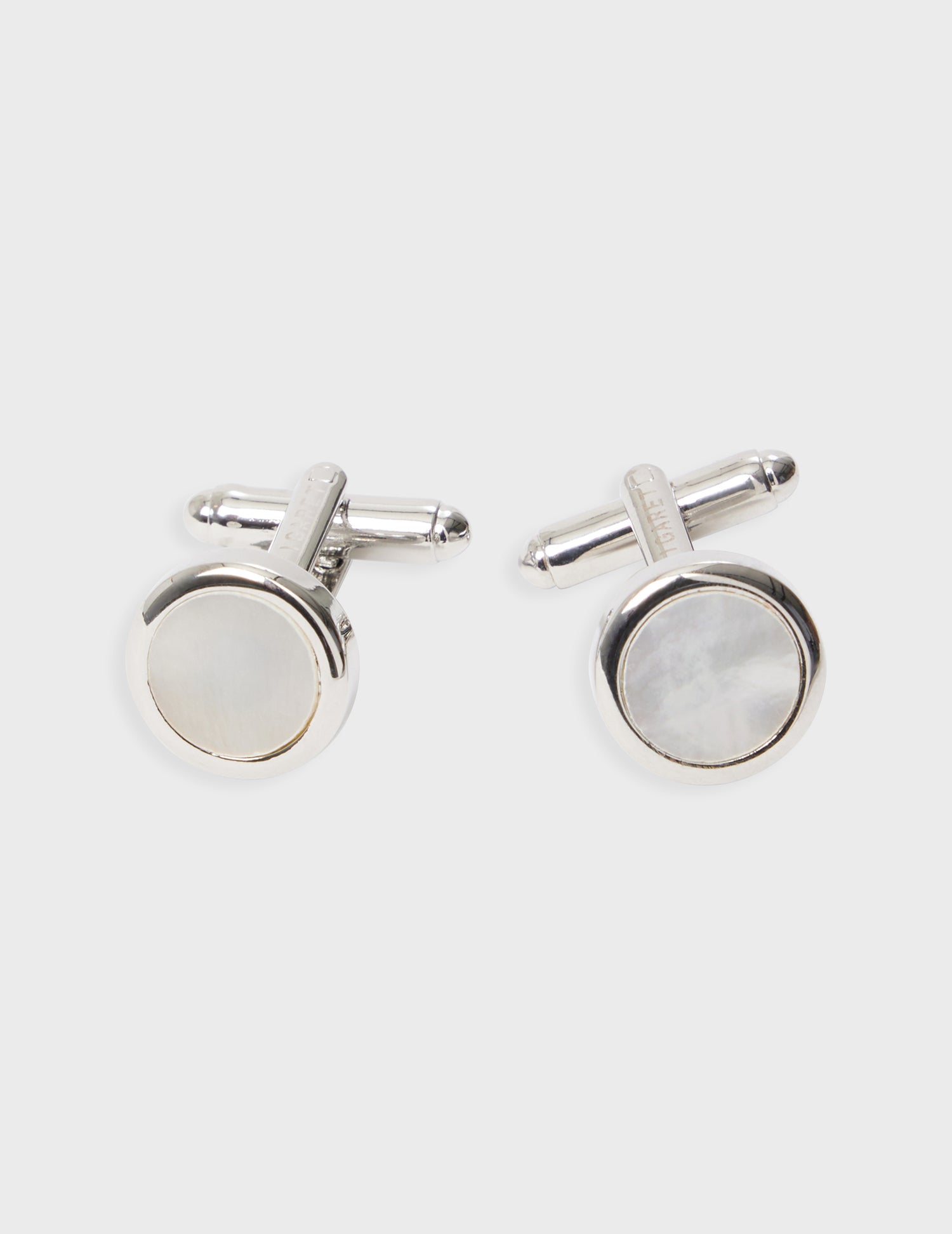 Mother-of-pearl and silver cufflinks