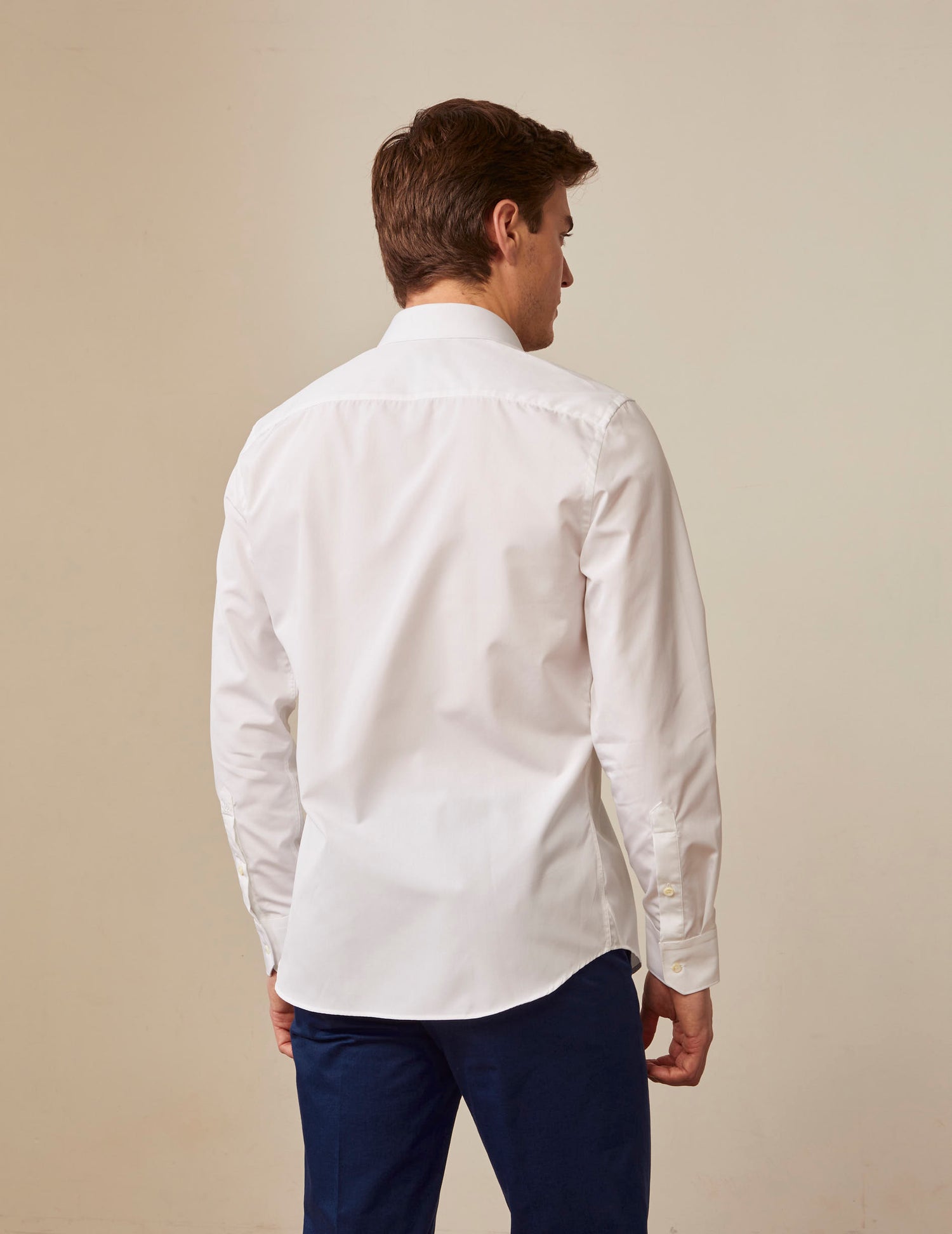 Fitted white wrinkle-free shirt - Poplin - Figaret Collar#4
