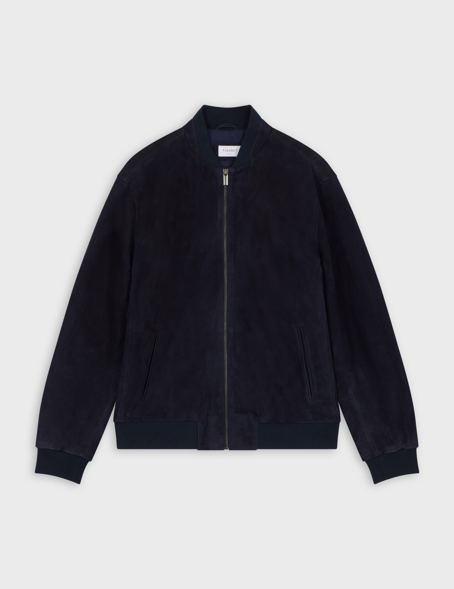 Navy suede Léo Teddy jacket