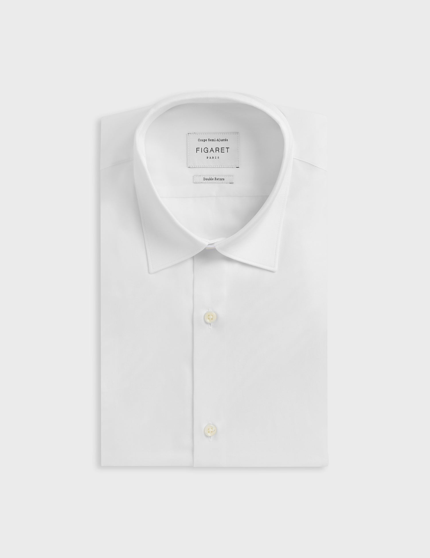 Chemise Semi-ajustée blanche - Twill - Col Figaret