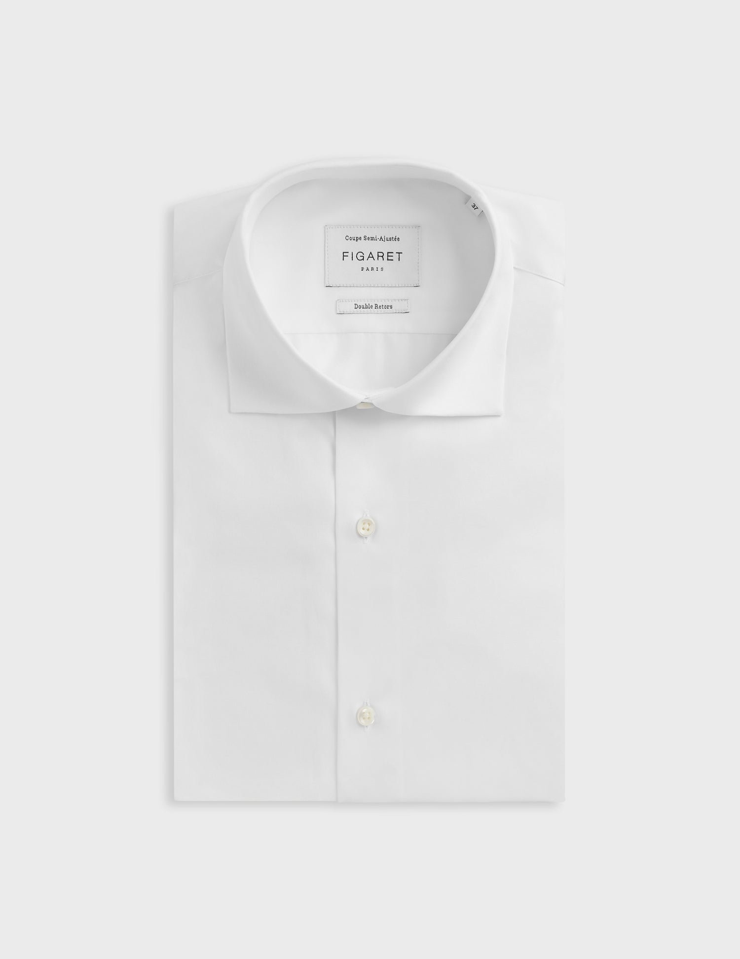 Semi-fitted white shirt - Twill - Italian Collar