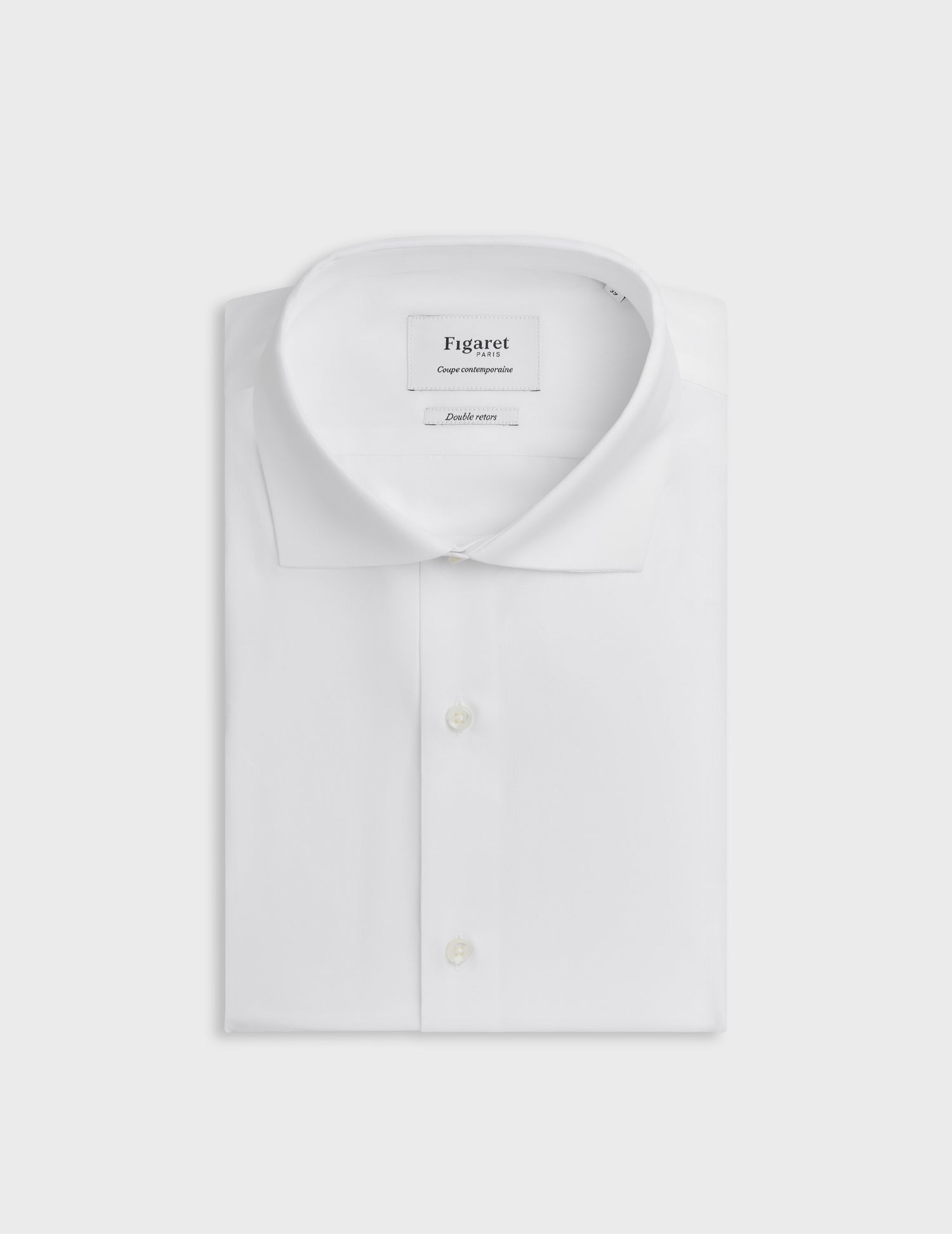 Semi-fitted white shirt - Twill - Italian Collar - French Cuffs