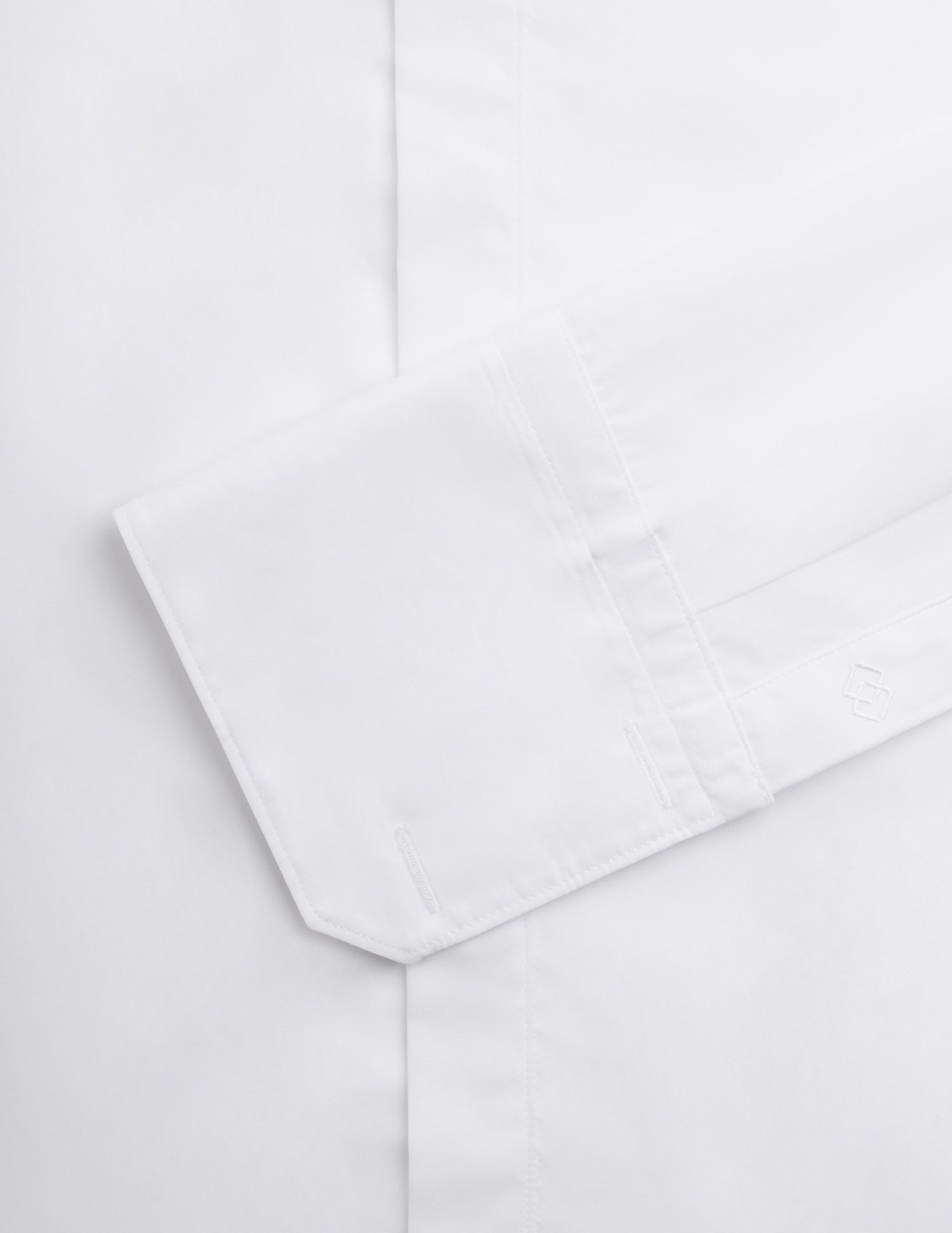 Semi-fitted white hidden throat shirt - Poplin - Wing Collar - French Cuffs#2