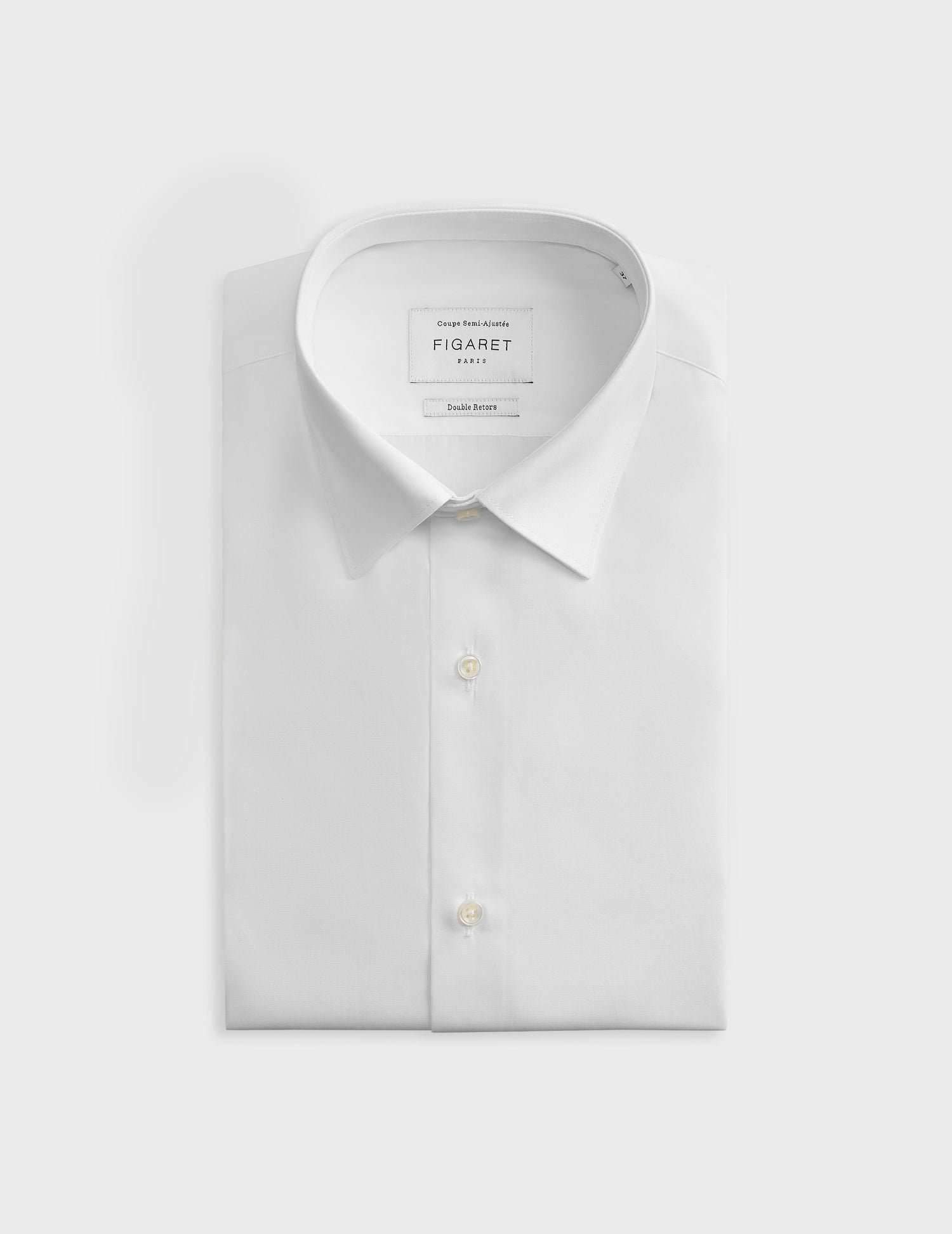 Semi-fitted white shirt - Poplin - Figaret Collar - French Cuffs