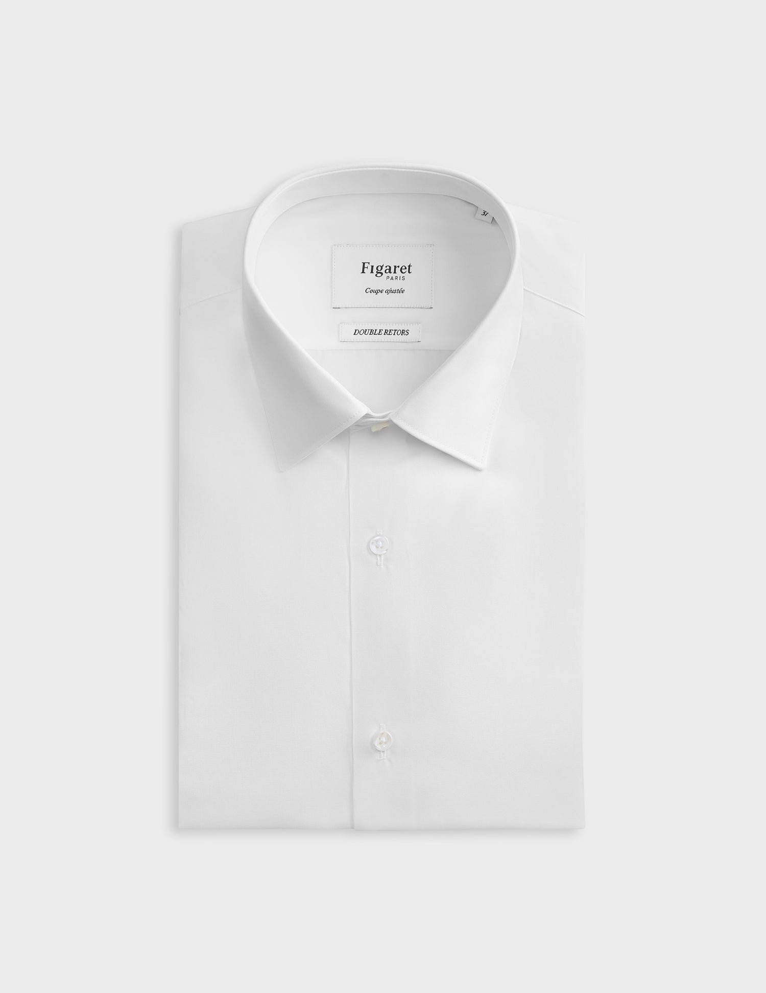 Fitted white shirt - Poplin - Figaret Collar