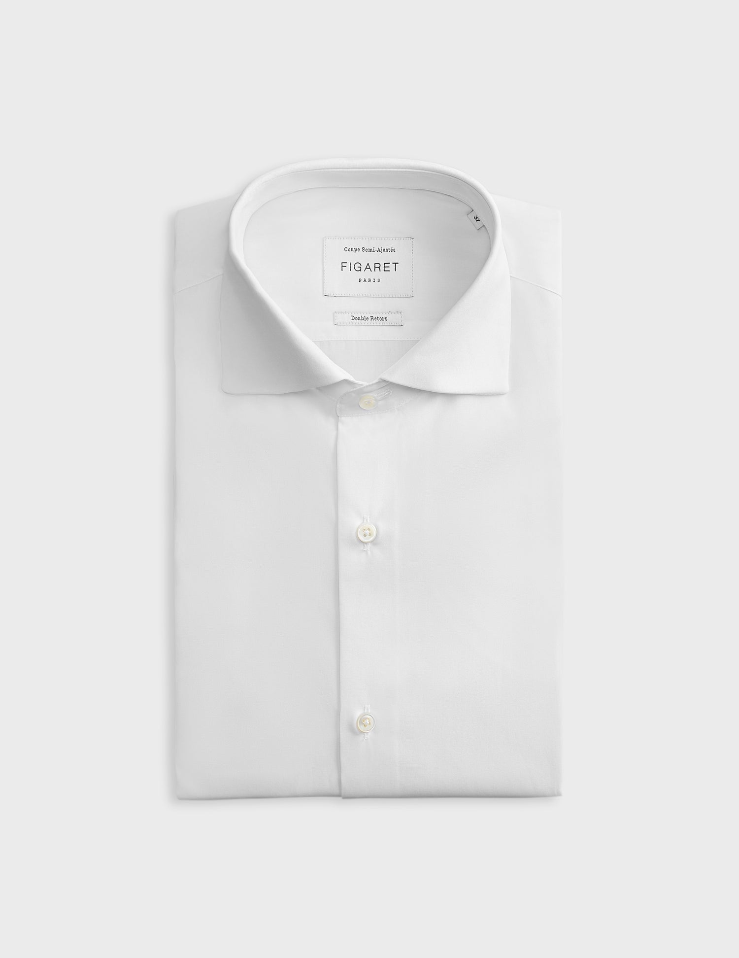 Chemise Semi-ajustée blanche - Popeline - Col Italien