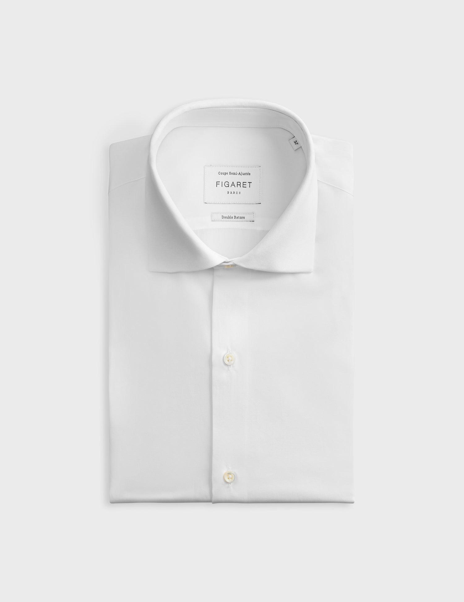 Semi-fitted white shirt - Poplin - Italian Collar - French Cuffs