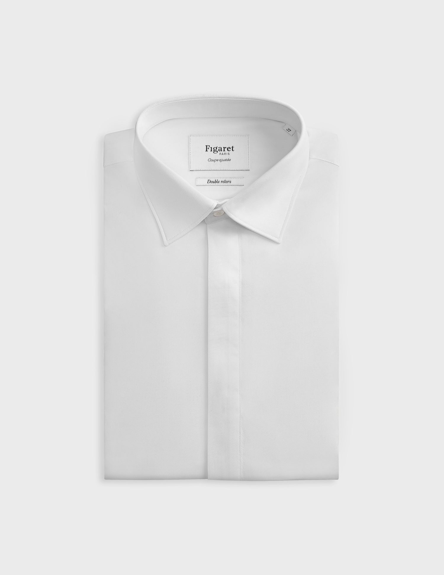 Chemise Ajustée blanche - Popeline - Col Figaret