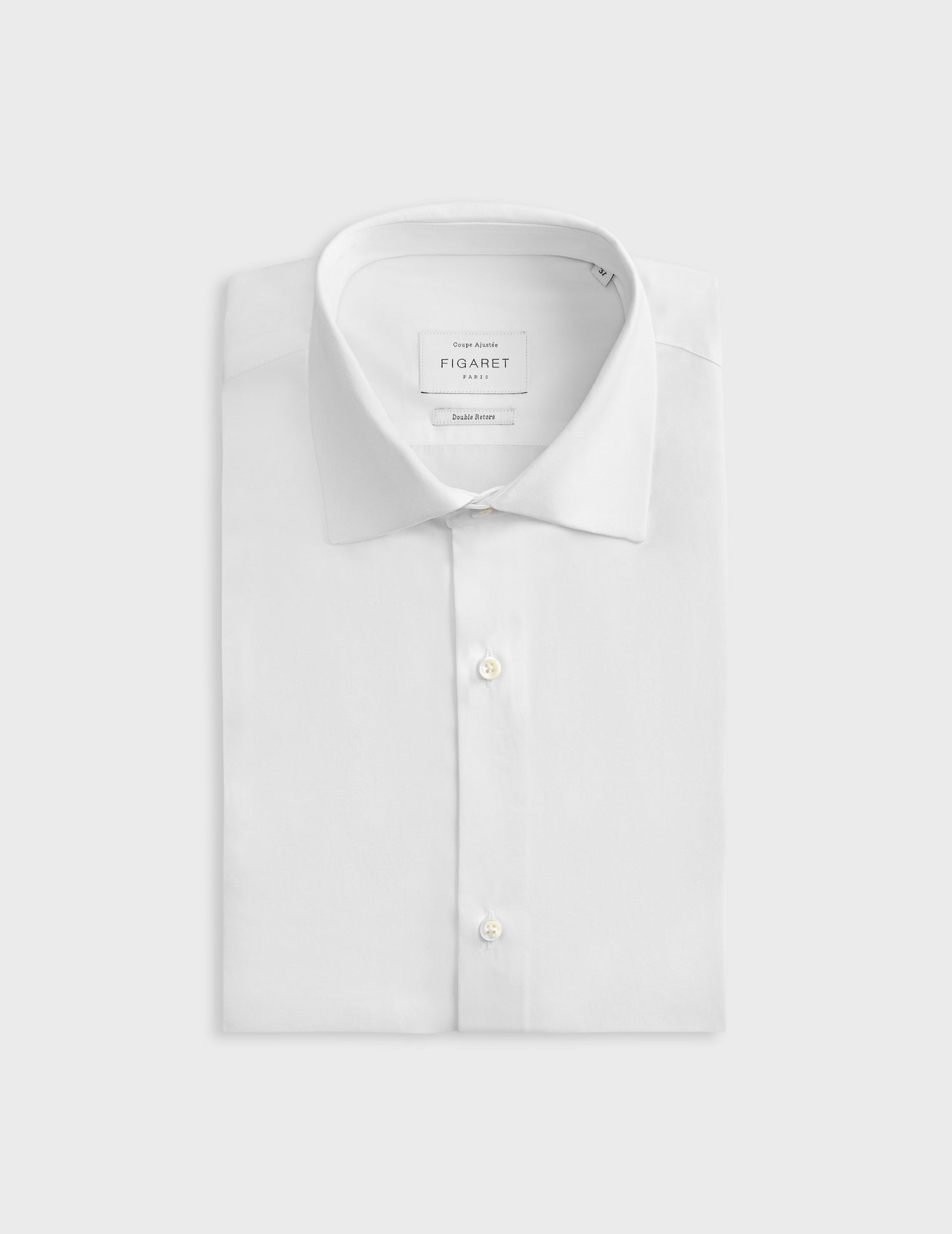 Fitted white shirt - Poplin - Italian Collar - French Cuffs