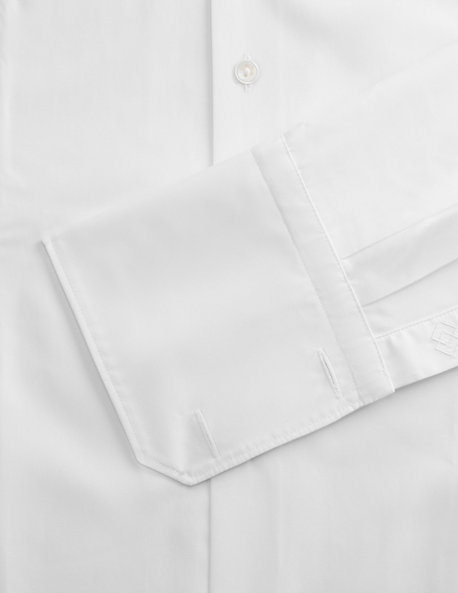 Chemise Ajustée blanche - Popeline - Col Italien - Poignets Mousquetaires#2