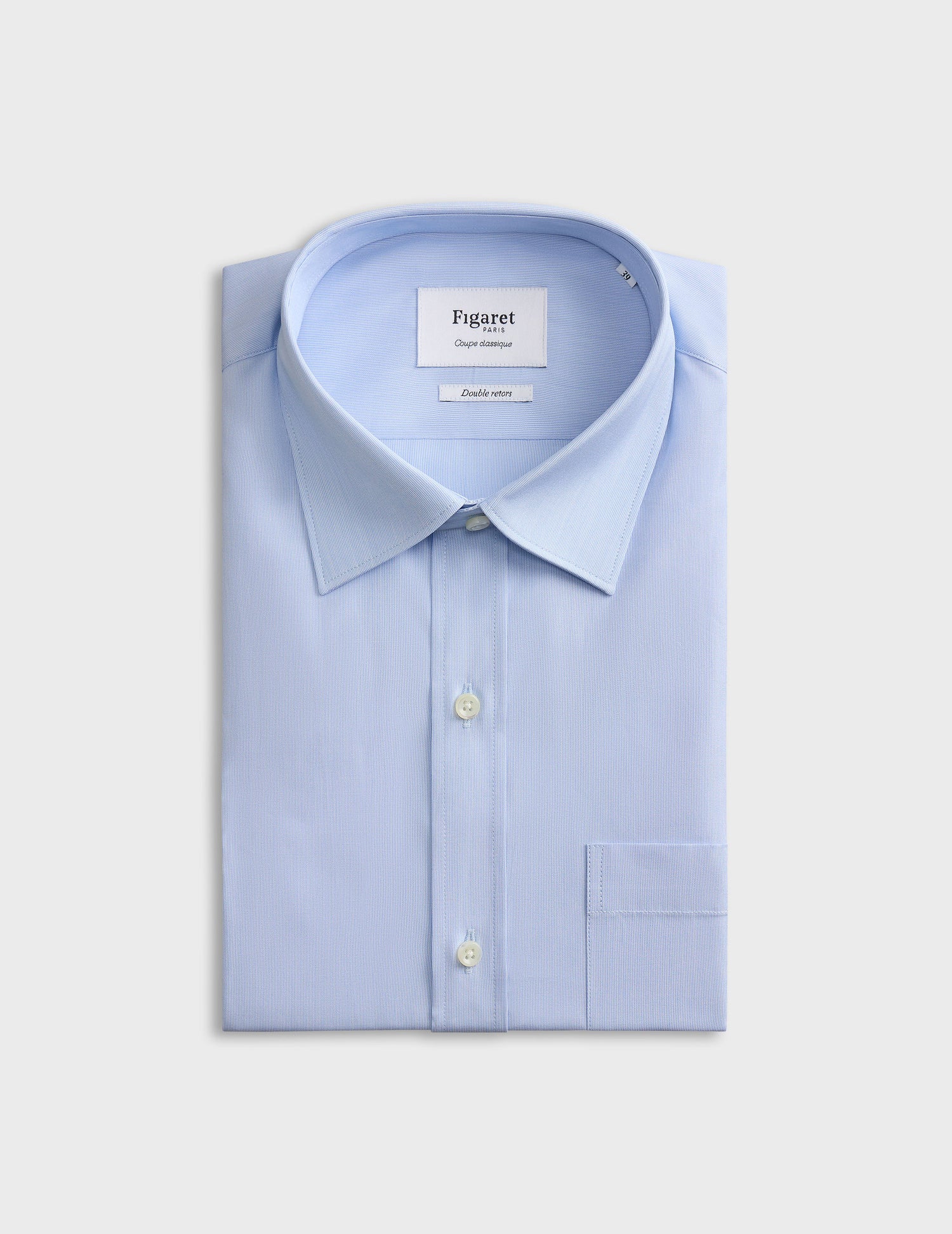 Classic blue striped shirt - Poplin - Figaret Collar