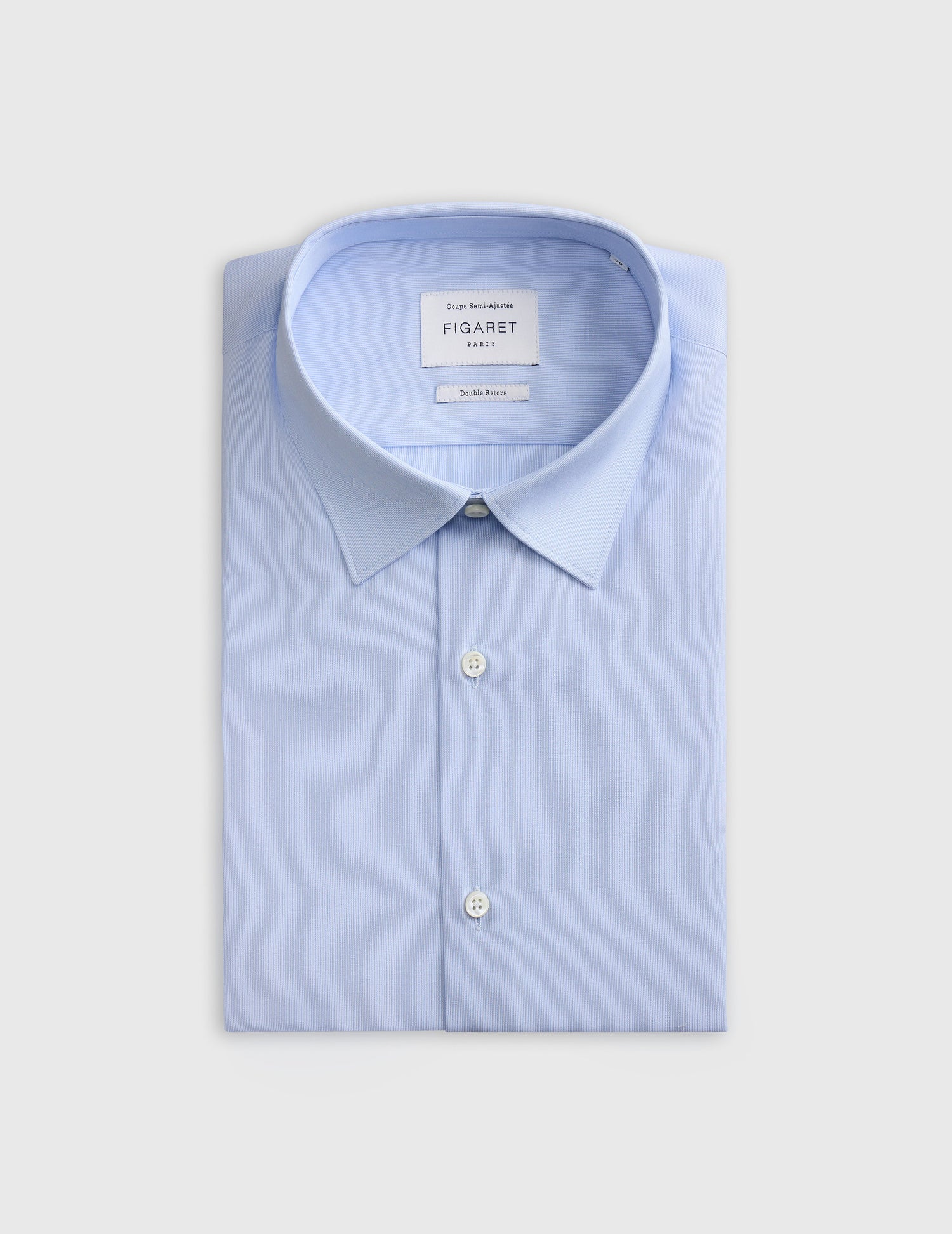 Semi-fitted blue striped shirt - Poplin - Figaret Collar - French Cuffs