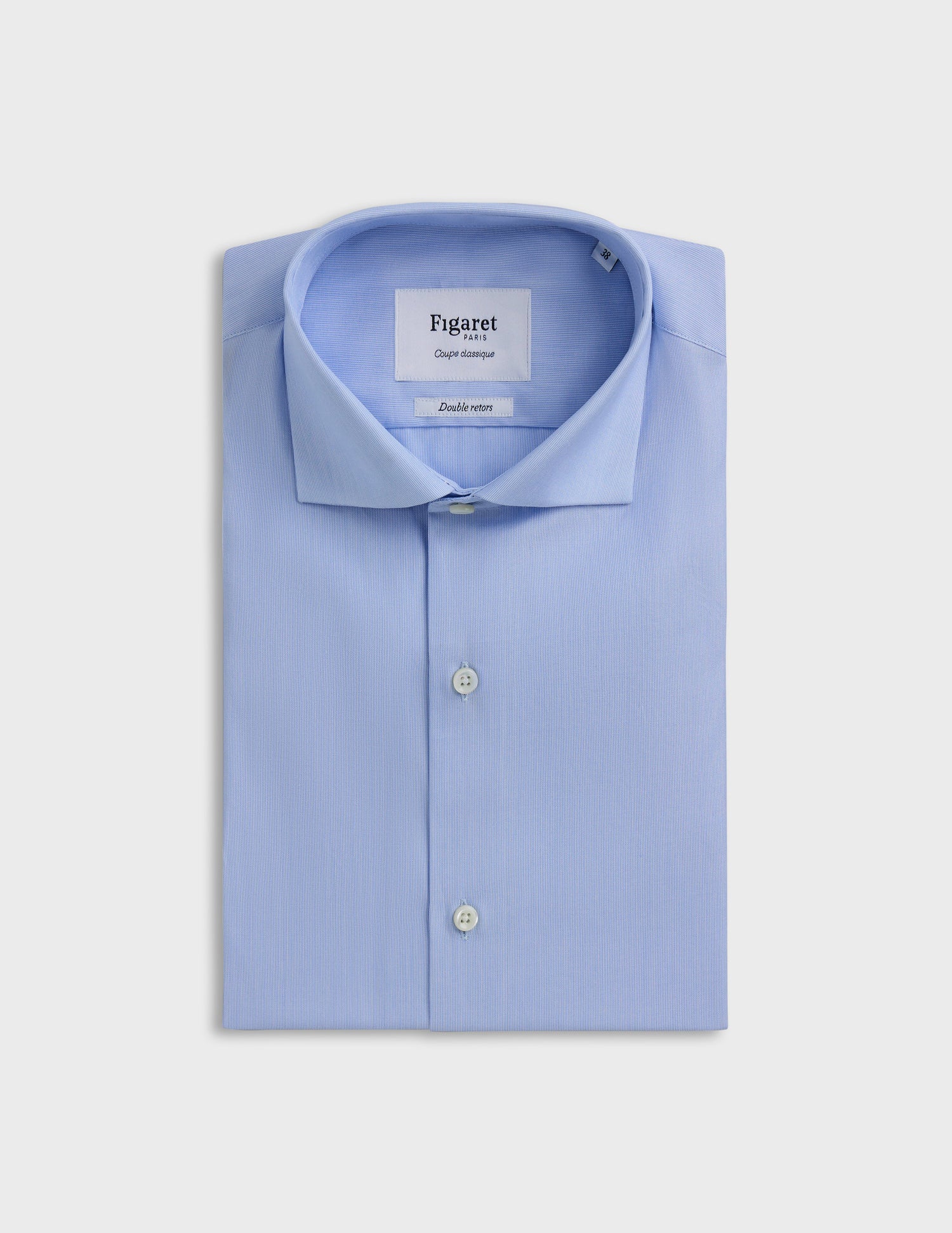 Chemise Classique rayée bleue - Popeline - Col Italien