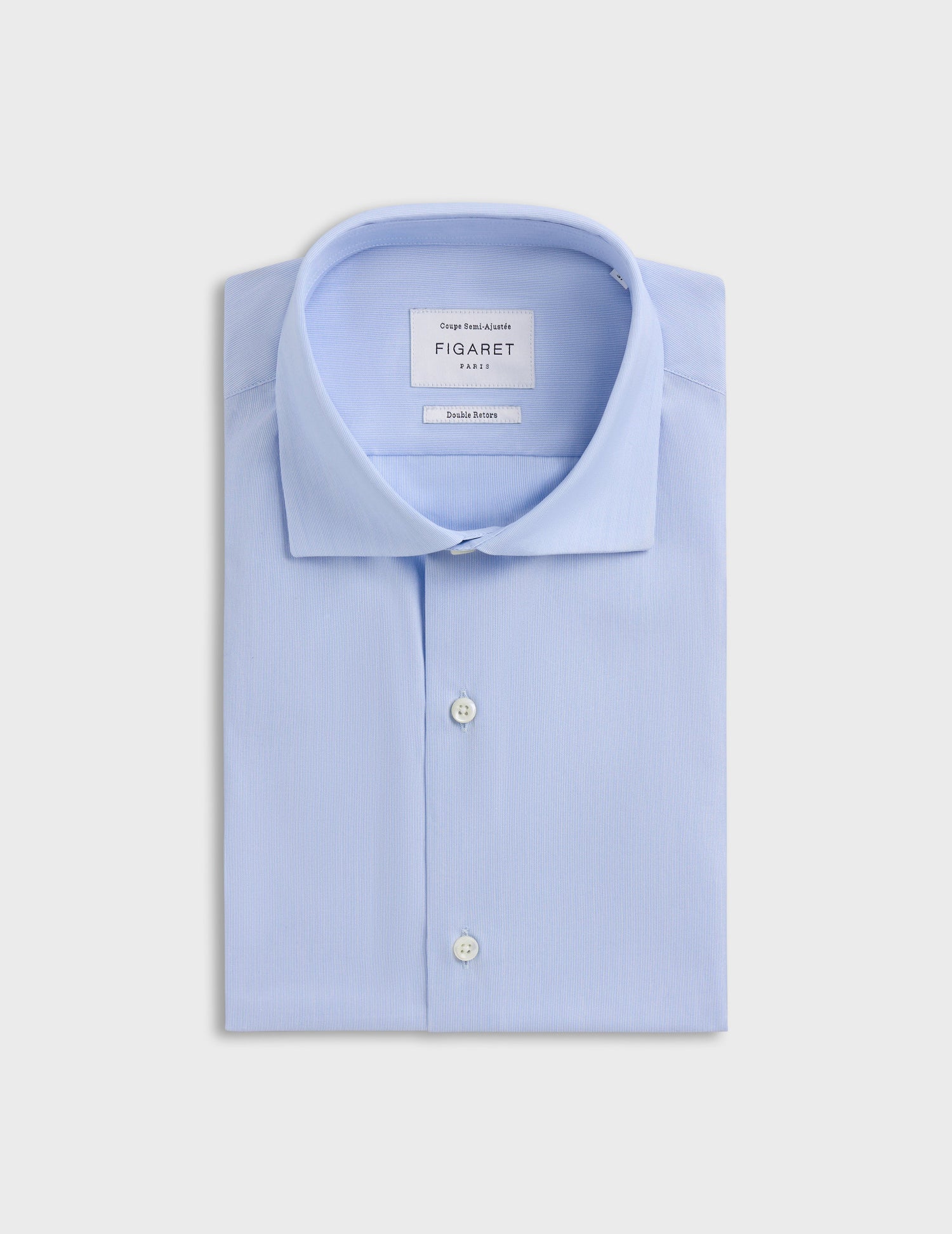 Semi-fitted blue striped shirt - Poplin - Italian Collar