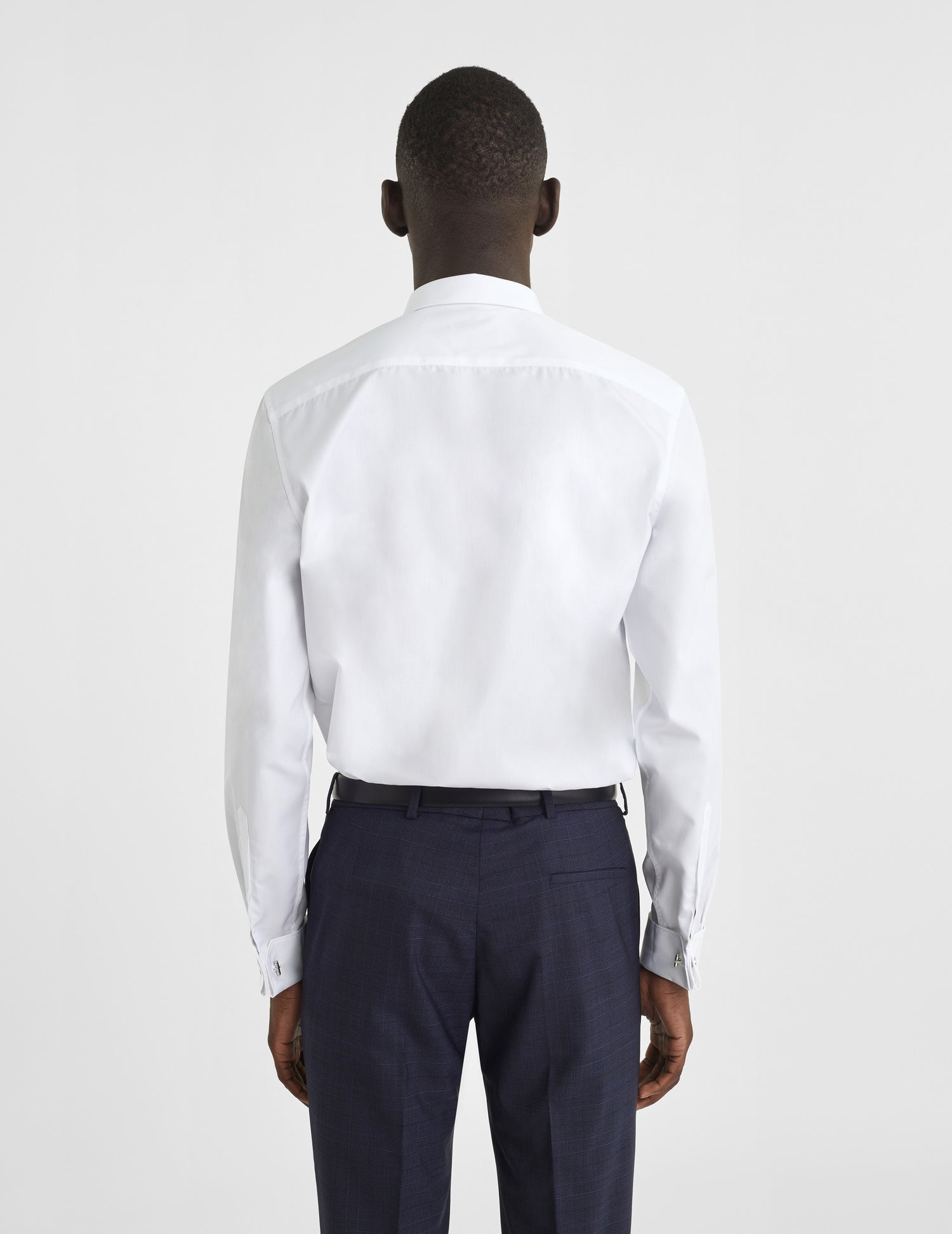 Semi-fitted white hidden throat shirt - Poplin - Figaret Collar - French Cuffs#4