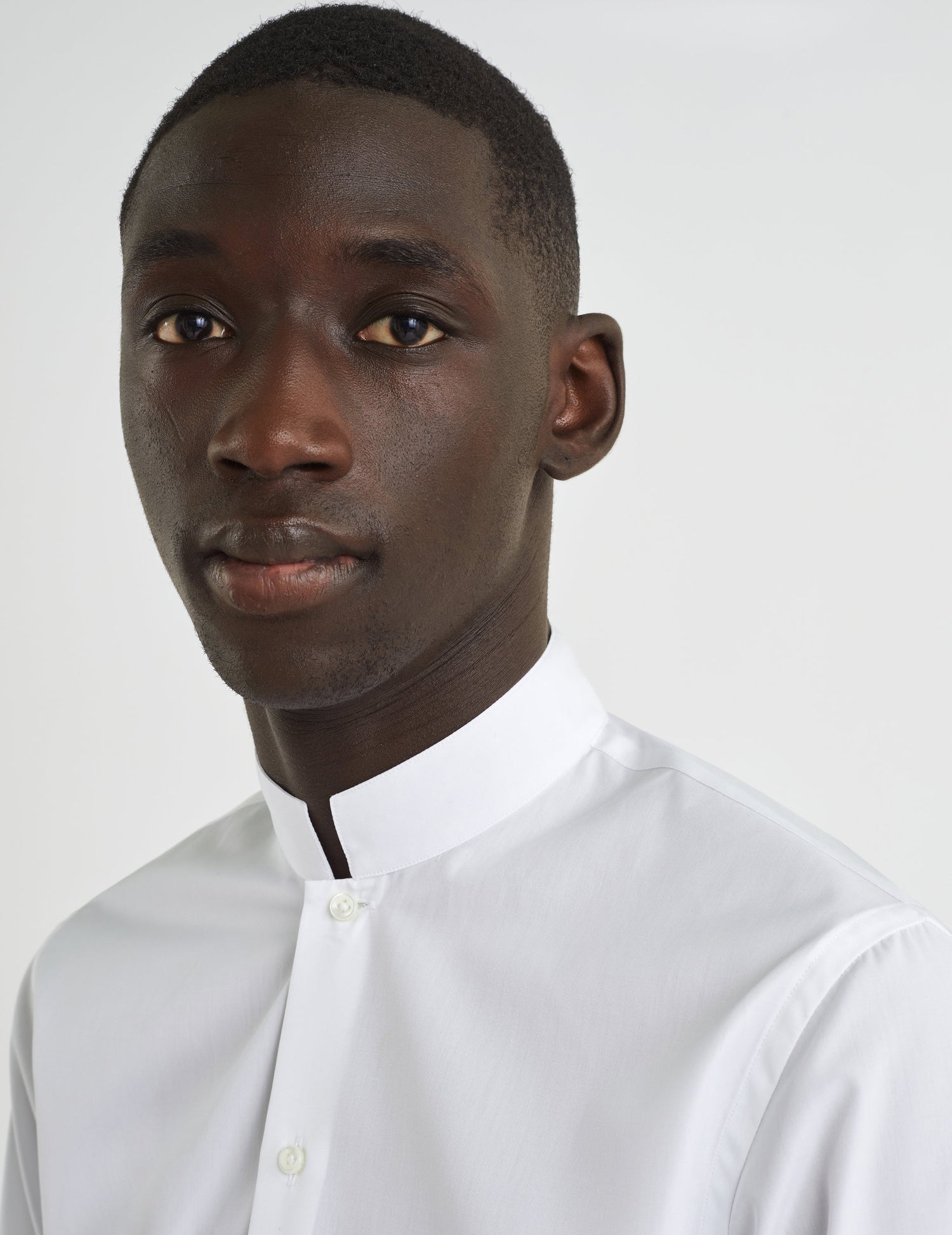 Semi-fitted white shirt - Poplin - Straight Collar#6