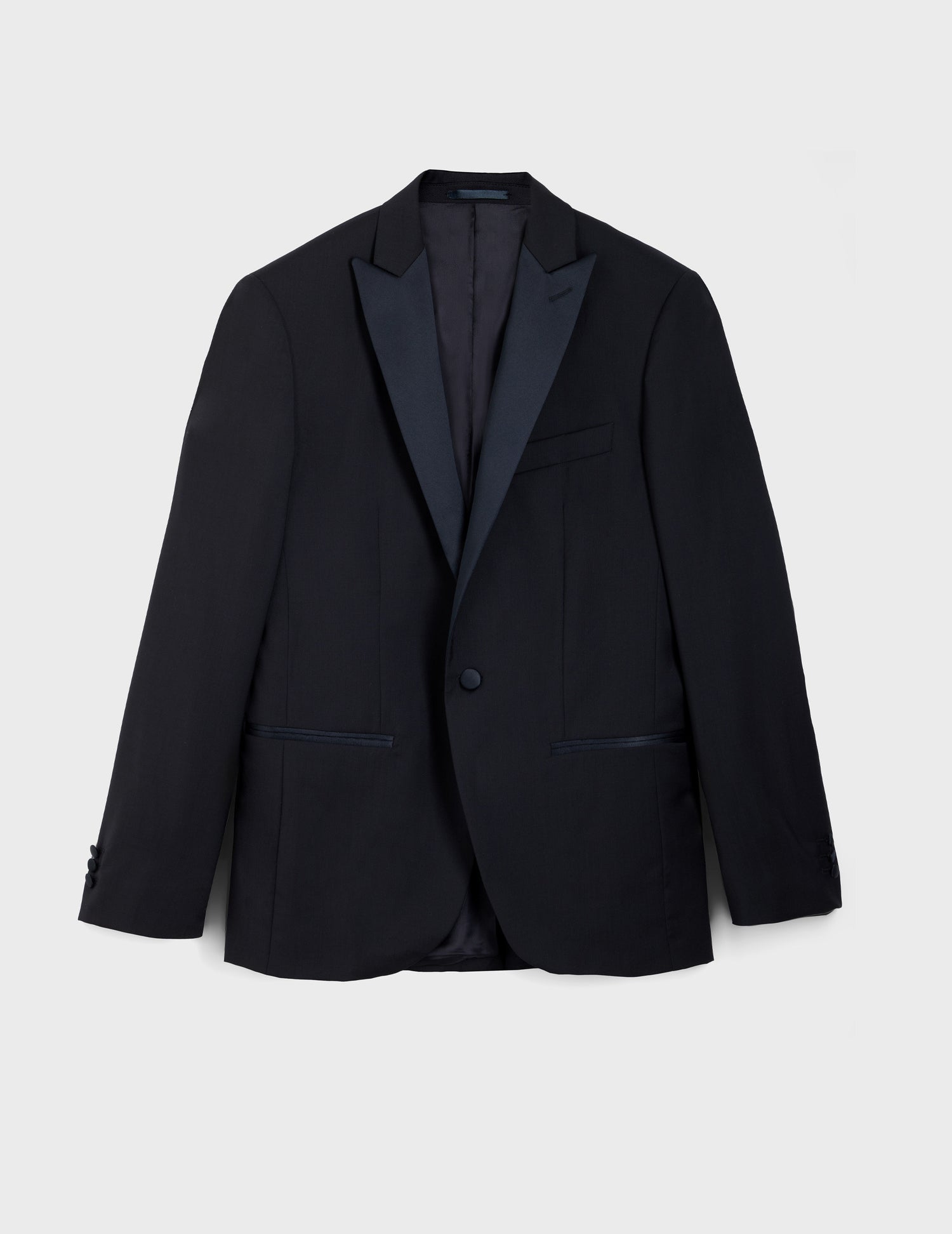 Veste de smoking Franck en toile de laine bleu nuit