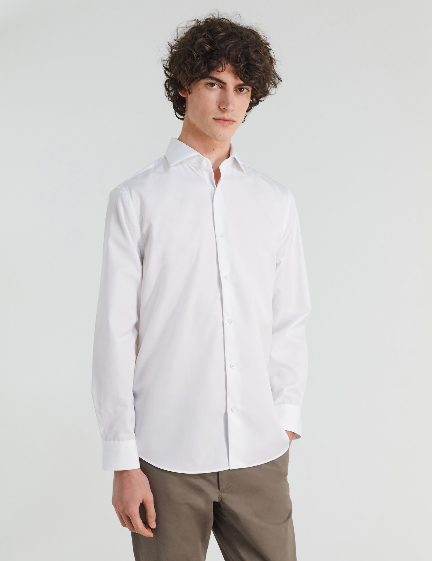 Classic white wrinkle-free shirt - Poplin - Italian Collar#3