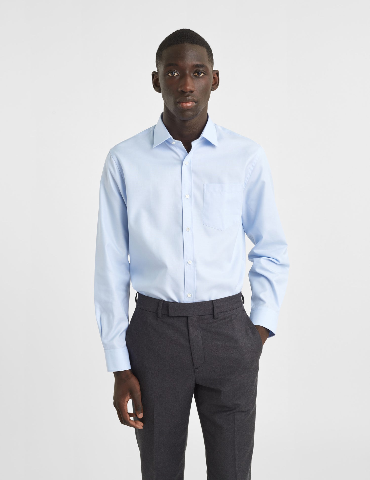 Chemise Classique bleue - Façonné - Col Figaret#3