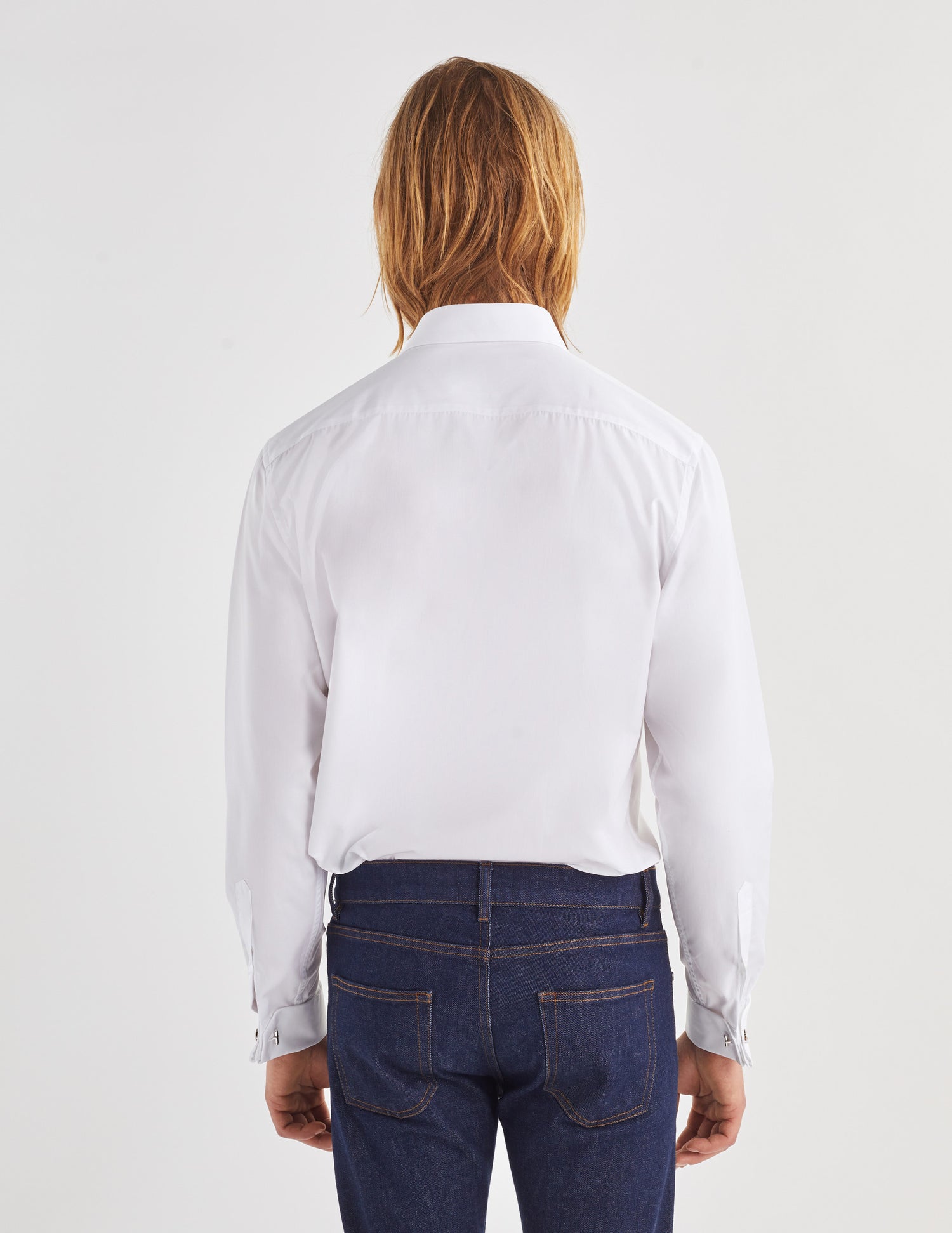 Semi-fitted white shirt - Poplin - Italian Collar - French Cuffs#4