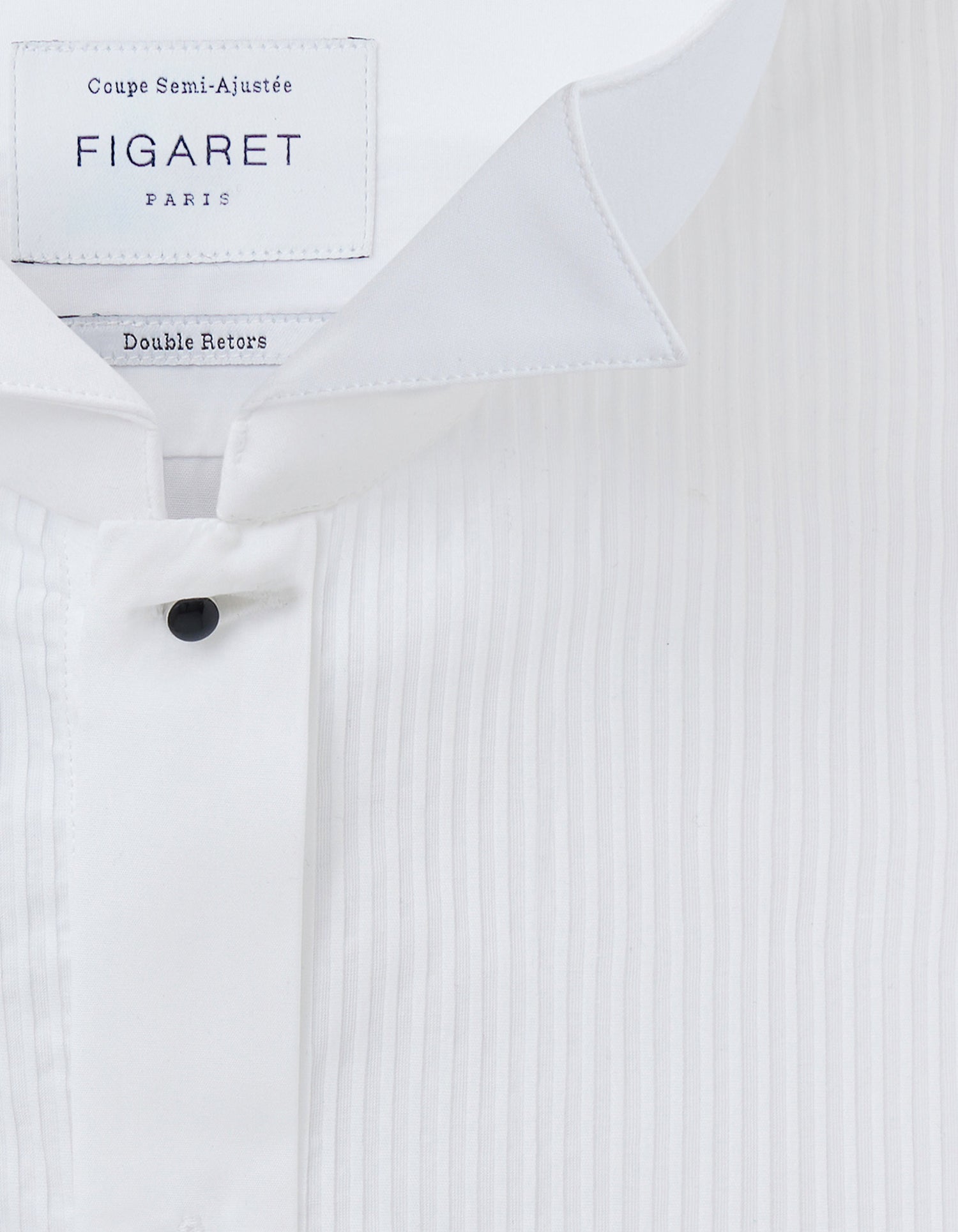 Semi-Fitted white bib shirt - Poplin - Wing Collar - French Cuffs#3