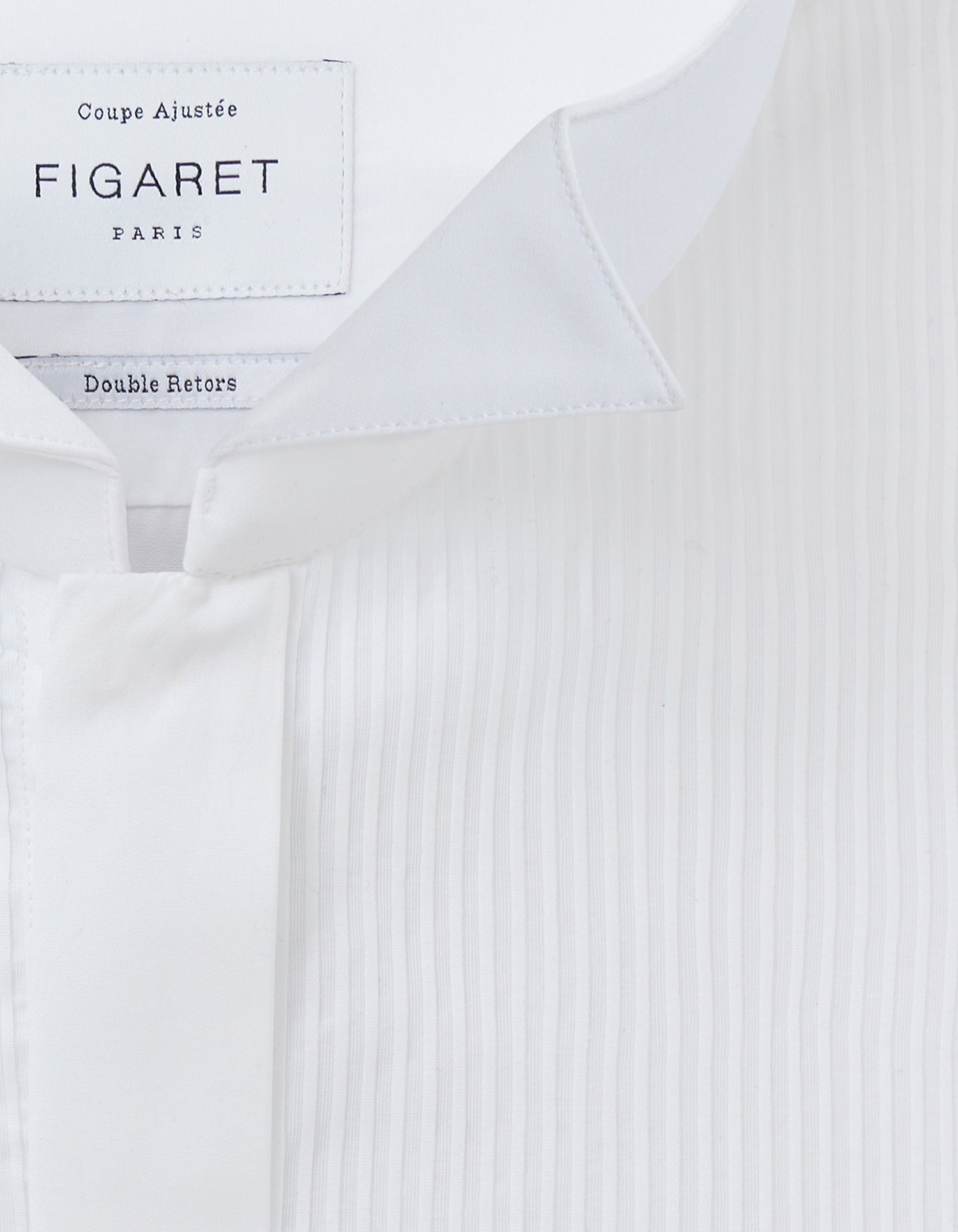 Fitted white bib hidden throat shirt - Poplin - Wing Collar - French Cuffs#2