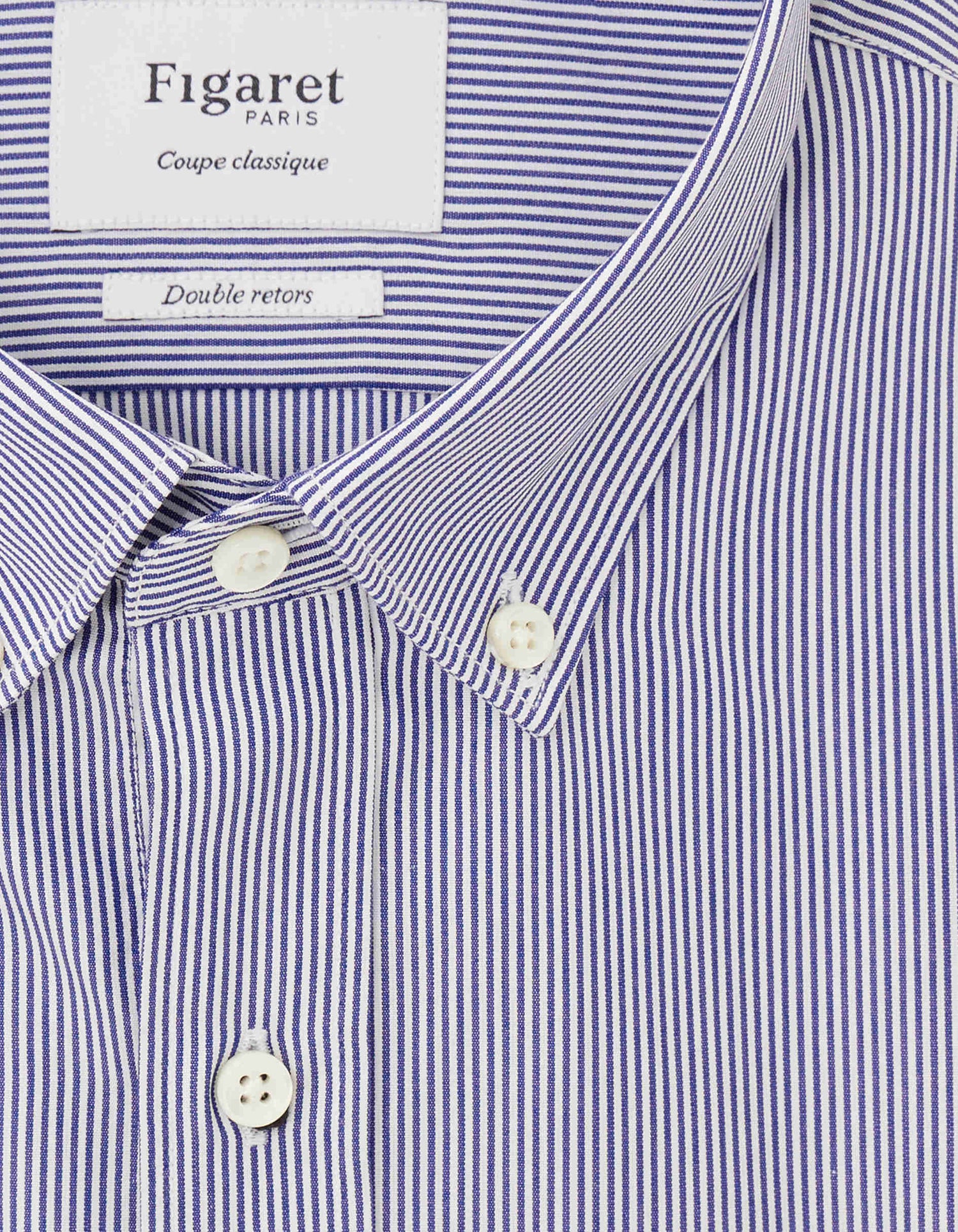 Classic Blue Striped Shirt - Poplin - American Collar#2