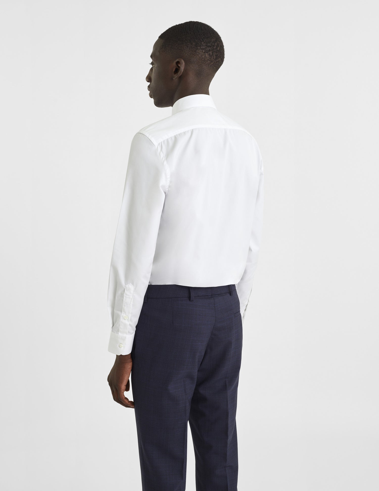 Semi-fitted white wrinkle-free shirt - Poplin - Italian Collar#4