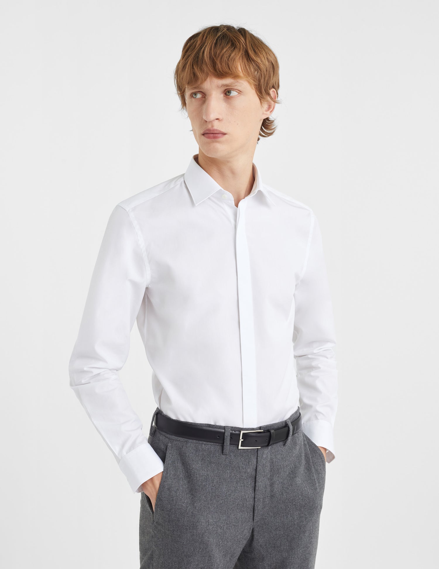 Chemise Ajustée blanche - Popeline - Col Figaret#3