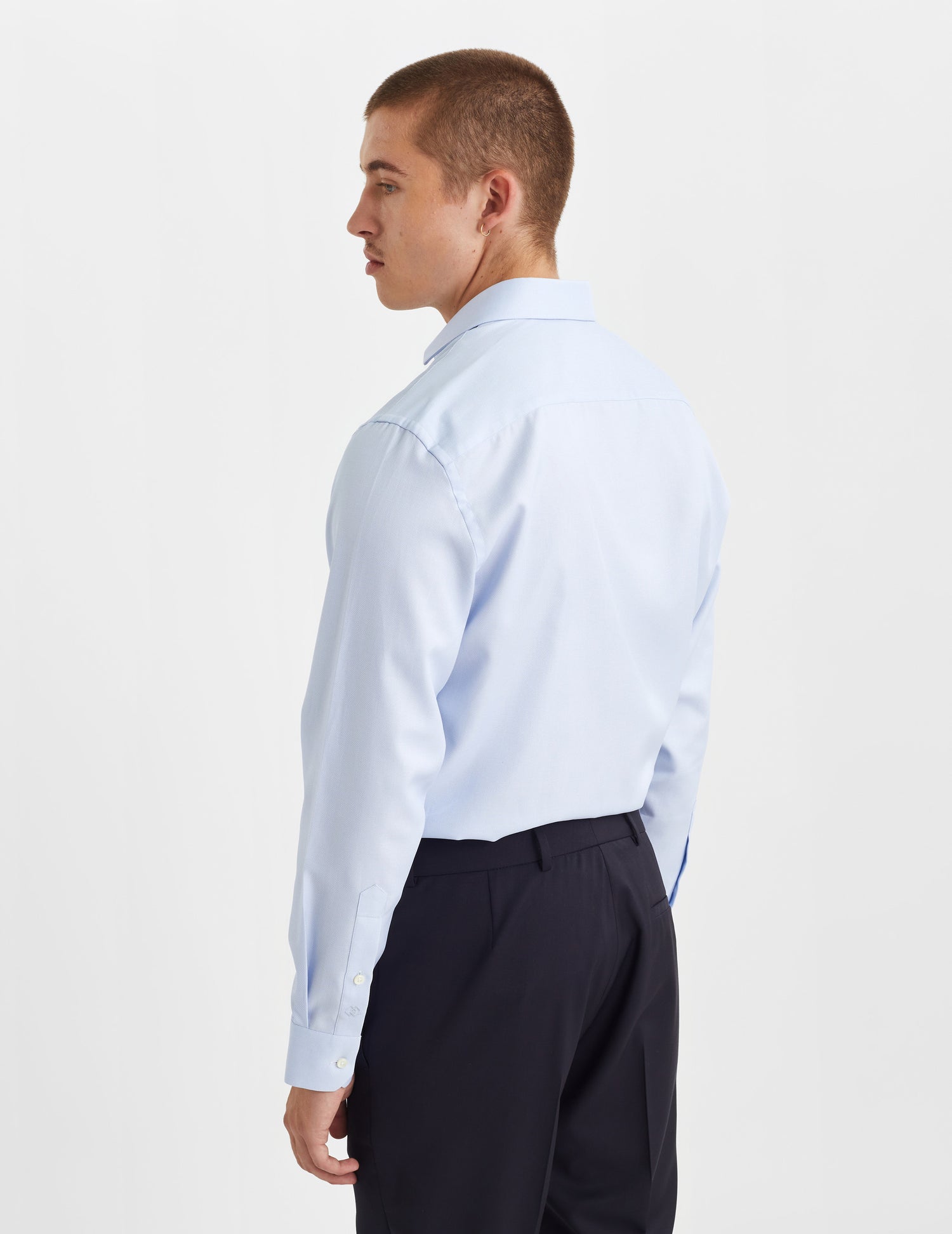 Semi-fitted blue shirt - Dobby - Italian Collar#4