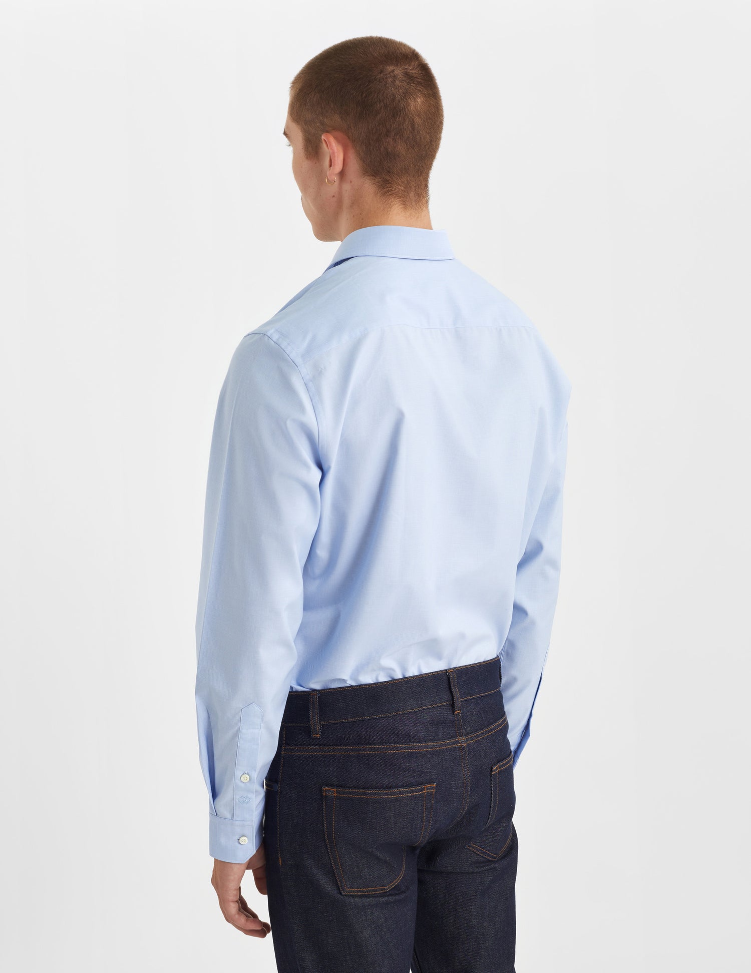 Semi-fitted blue shirt - Poplin - Figaret Collar#4