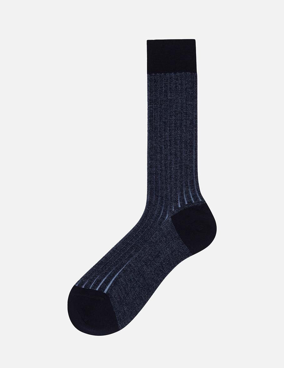 Navy double lisle thread socks