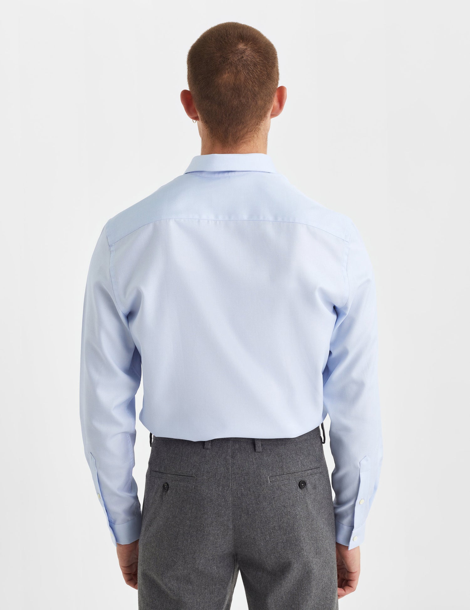 Fitted blue shirt - Dobby - Thin Collar#4