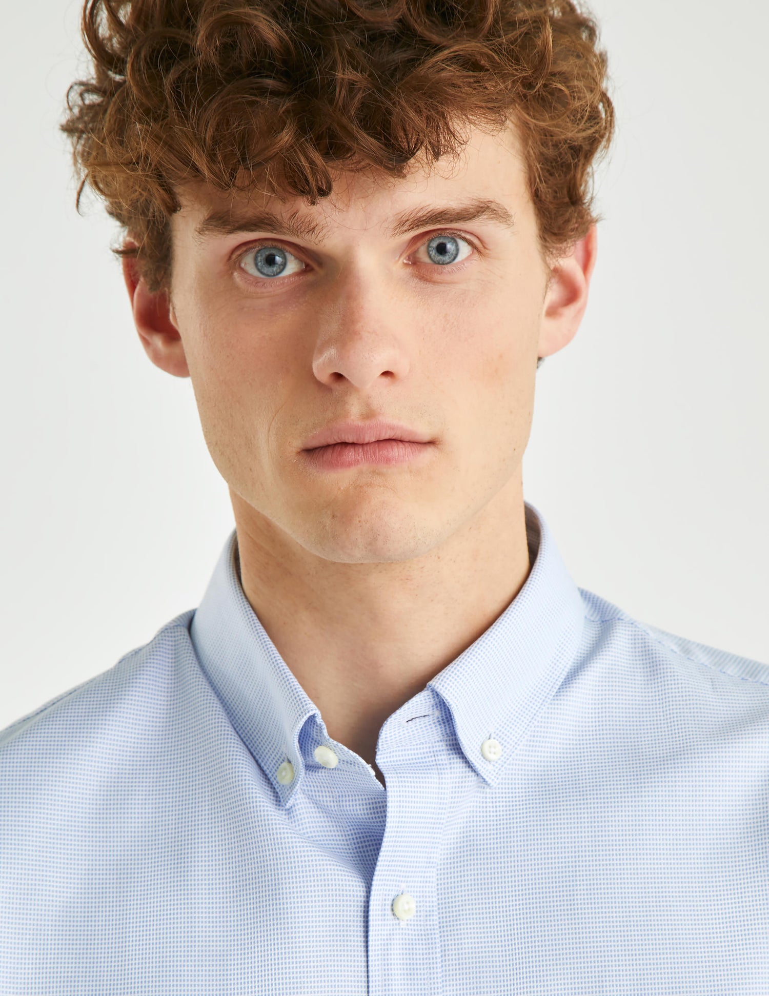 Classic blue short sleeves shirt   - Dobby - American Collar#6