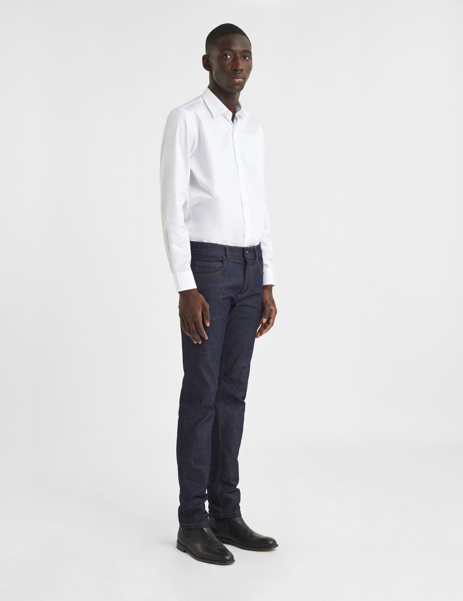 Semi-fitted white shirt - Twill - Figaret Collar#5