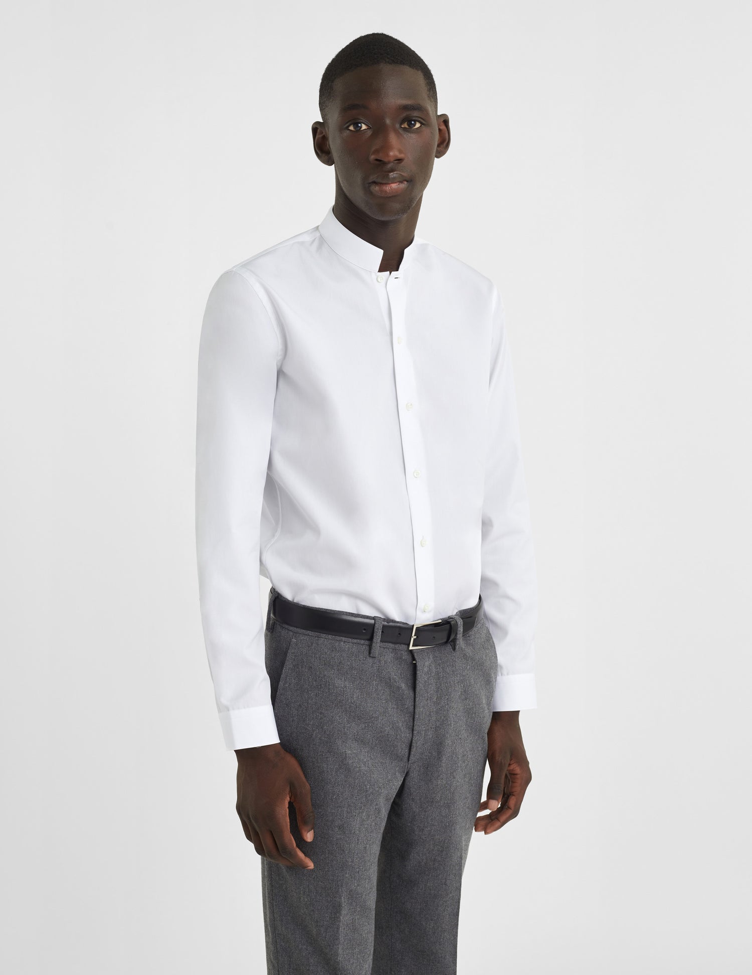 Chemise Semi-ajustée blanche - Popeline - Col Droit#3