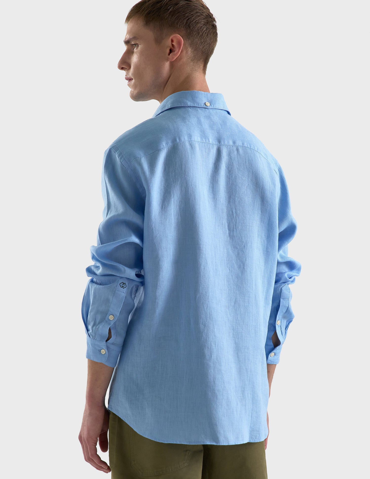 blue linen Aristote shirt - Linen - Italian Collar#2