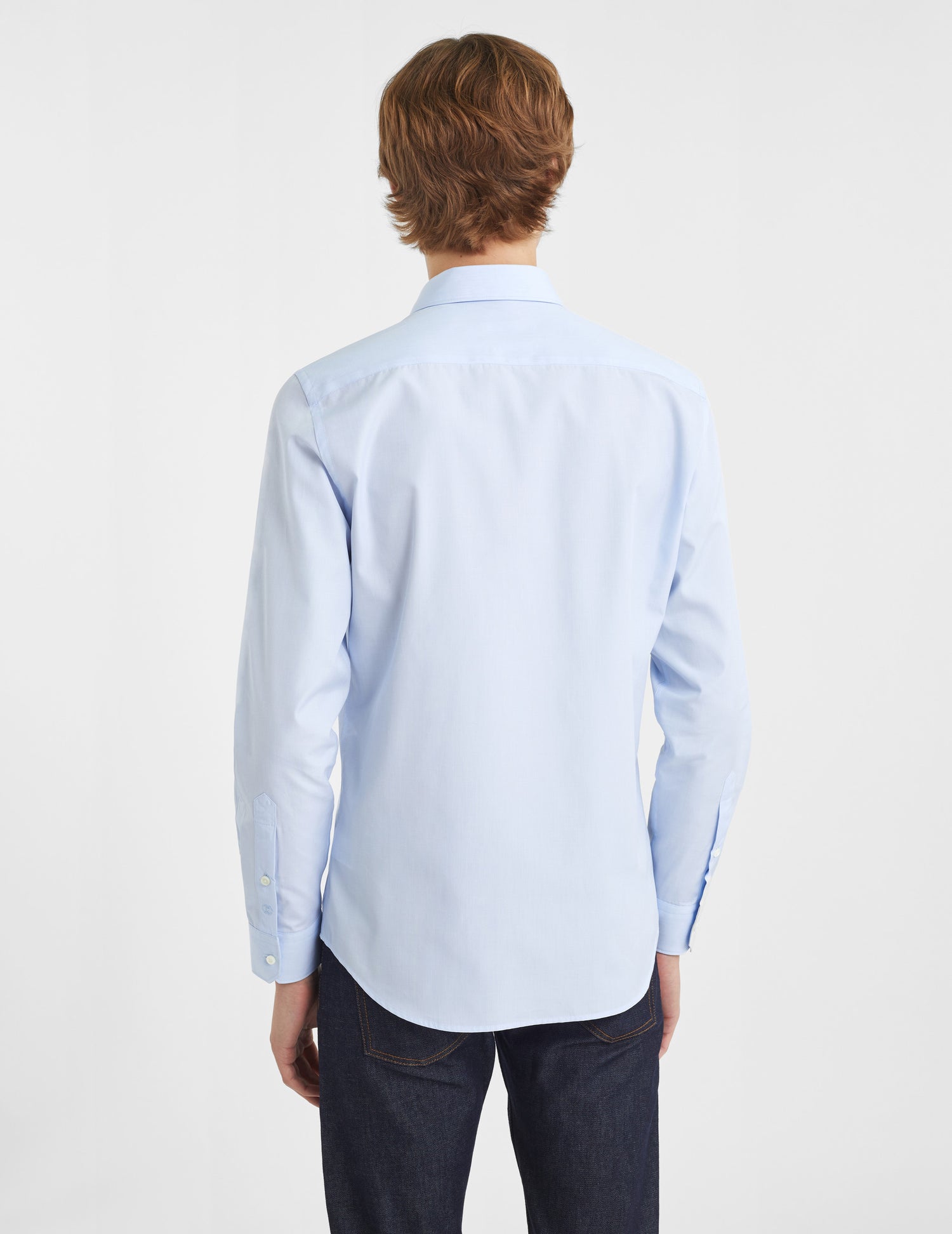 Chemise Ajustée bleue - Fil-à-fil - Col Figaret#4