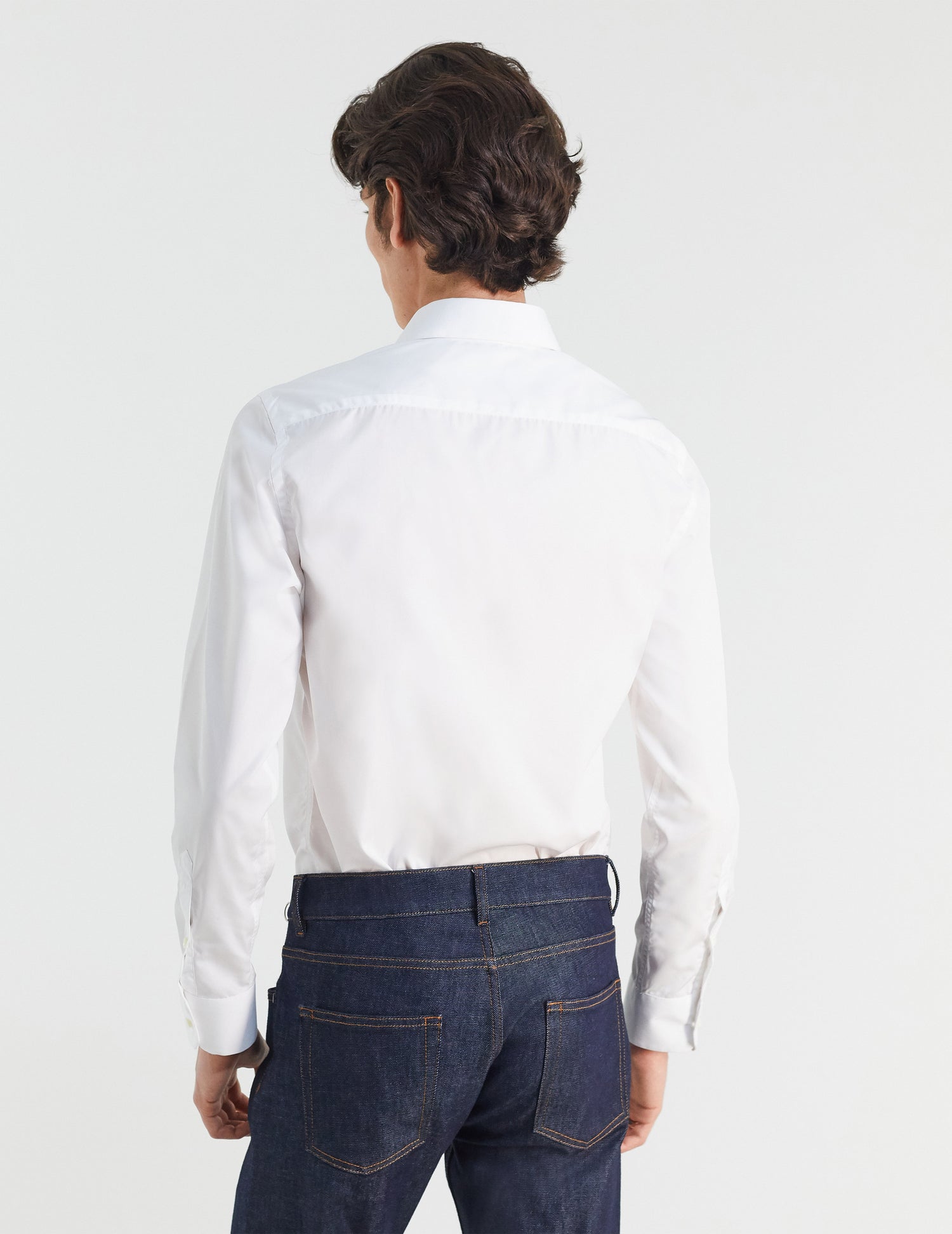 Fitted white wrinkle-free shirt - Poplin - Italian Collar#4