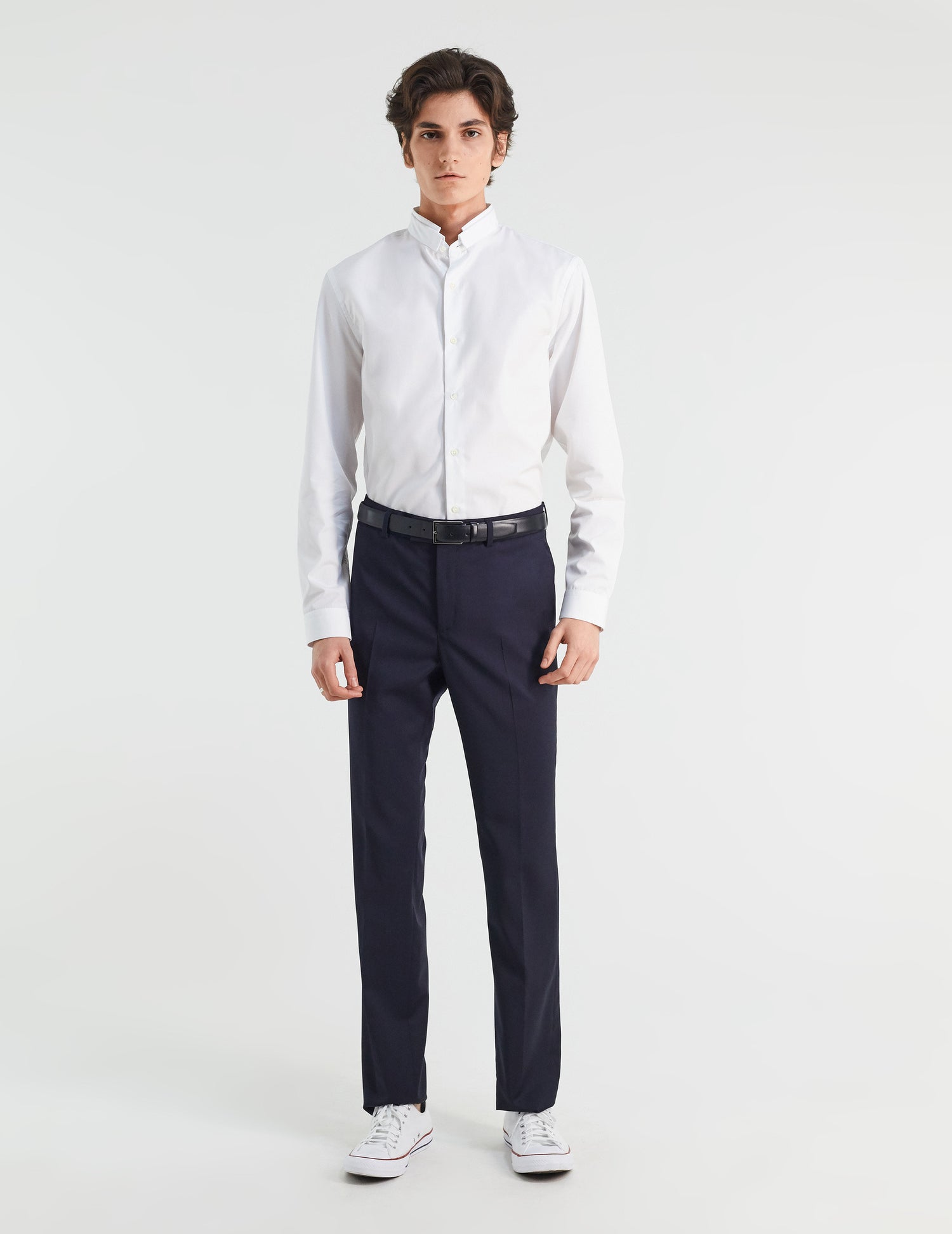 Semi-fitted white shirt - Poplin - Double Collar#5