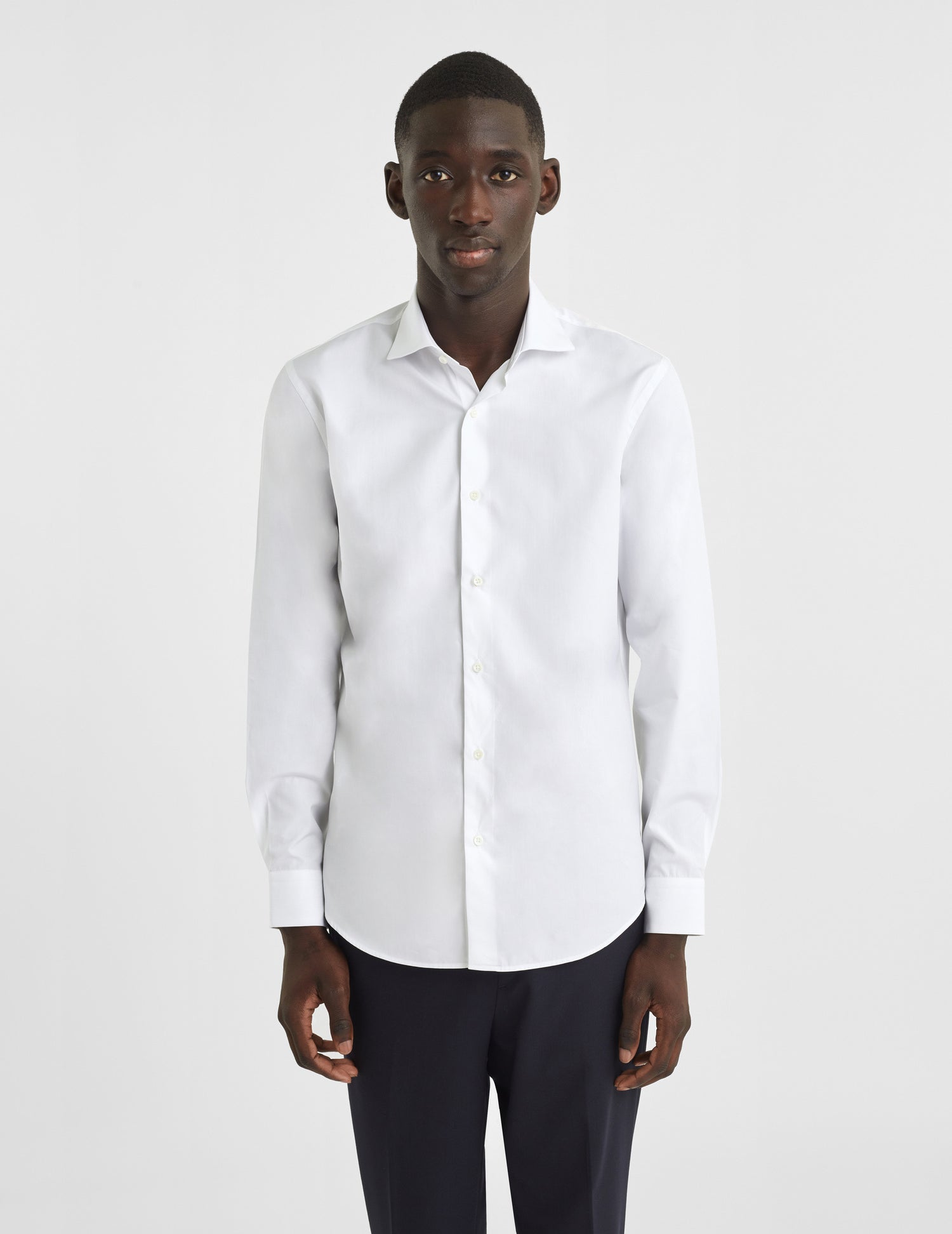 Semi-fitted white shirt - Poplin - Italian Collar#3