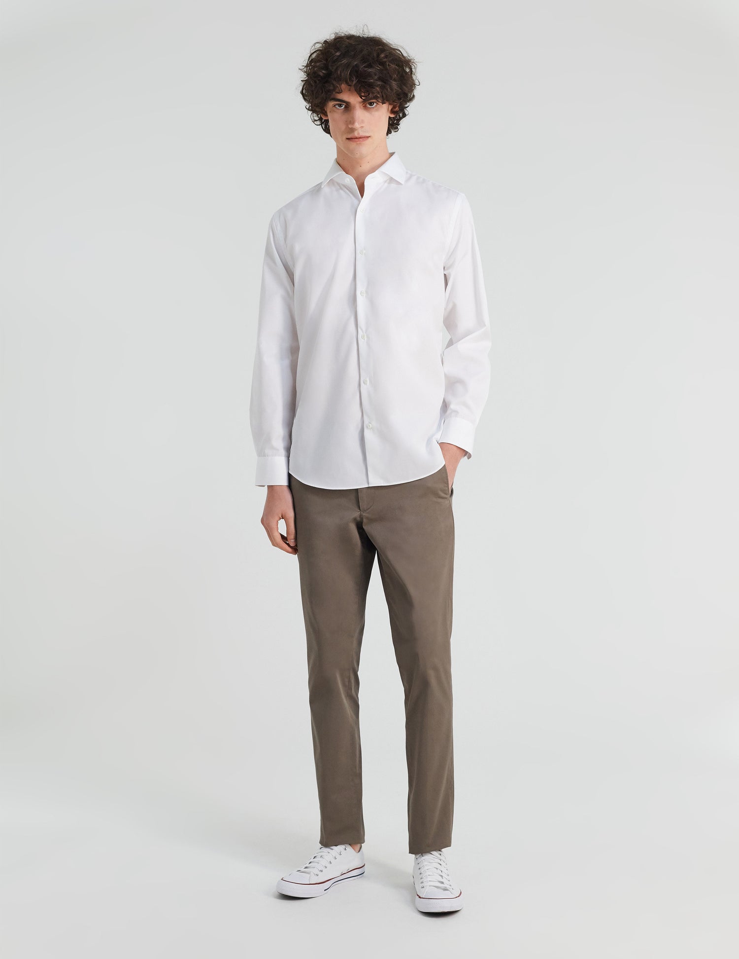 Classic white wrinkle-free shirt - Poplin - Italian Collar#4