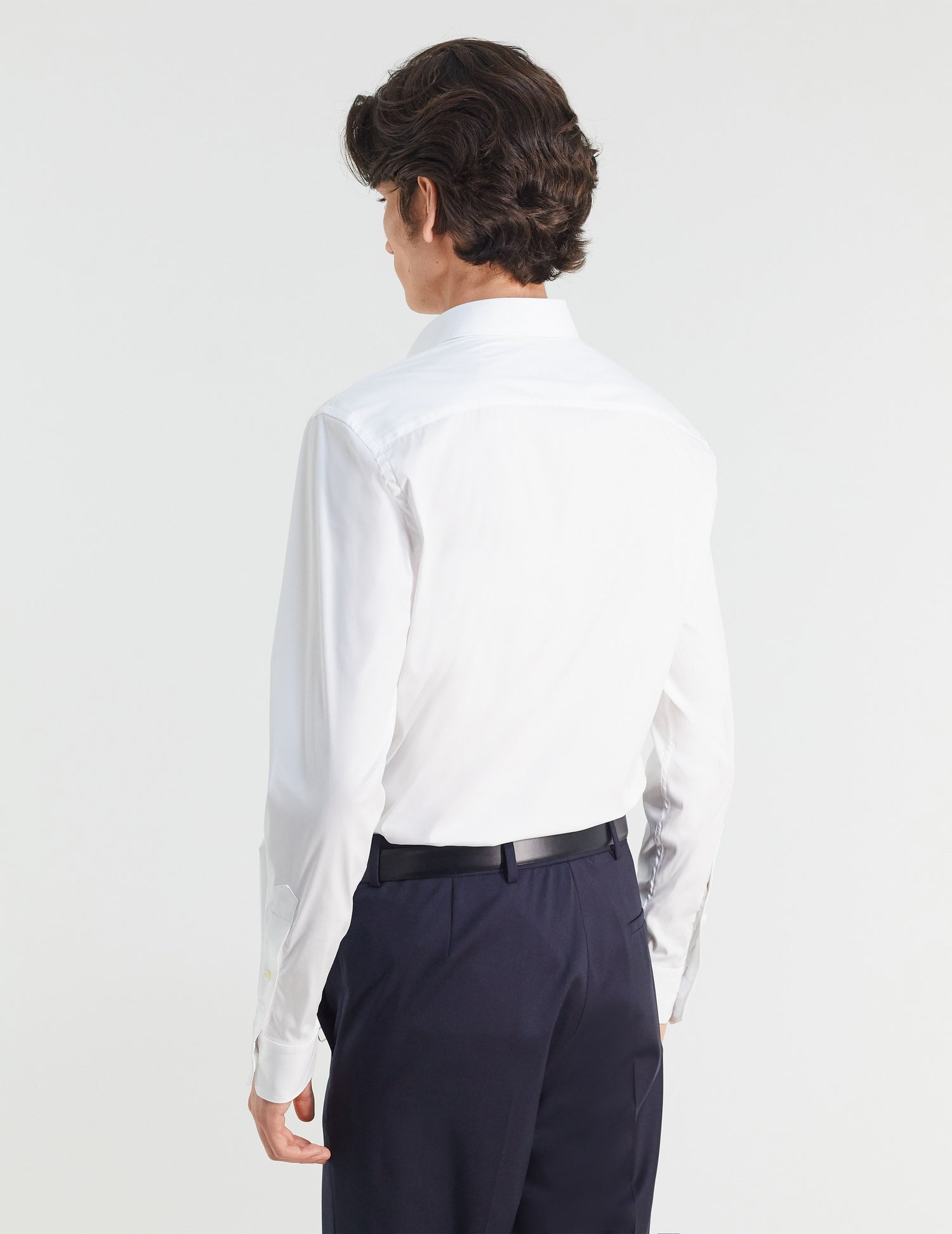 Chemise Ajustée stretch blanche - Popeline - Col Figaret#4