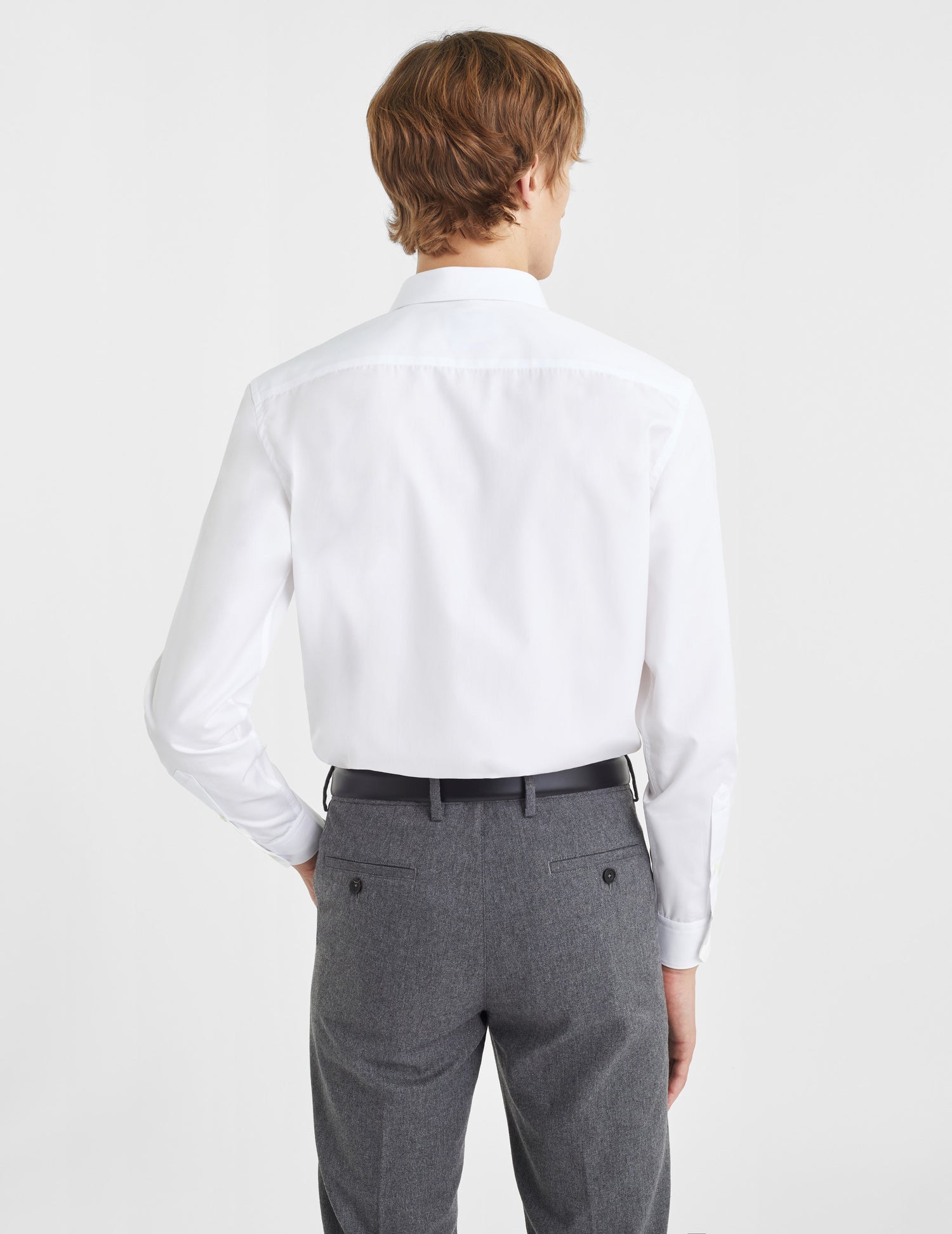 Semi-fitted white hidden throat shirt - Poplin - Figaret Collar#4