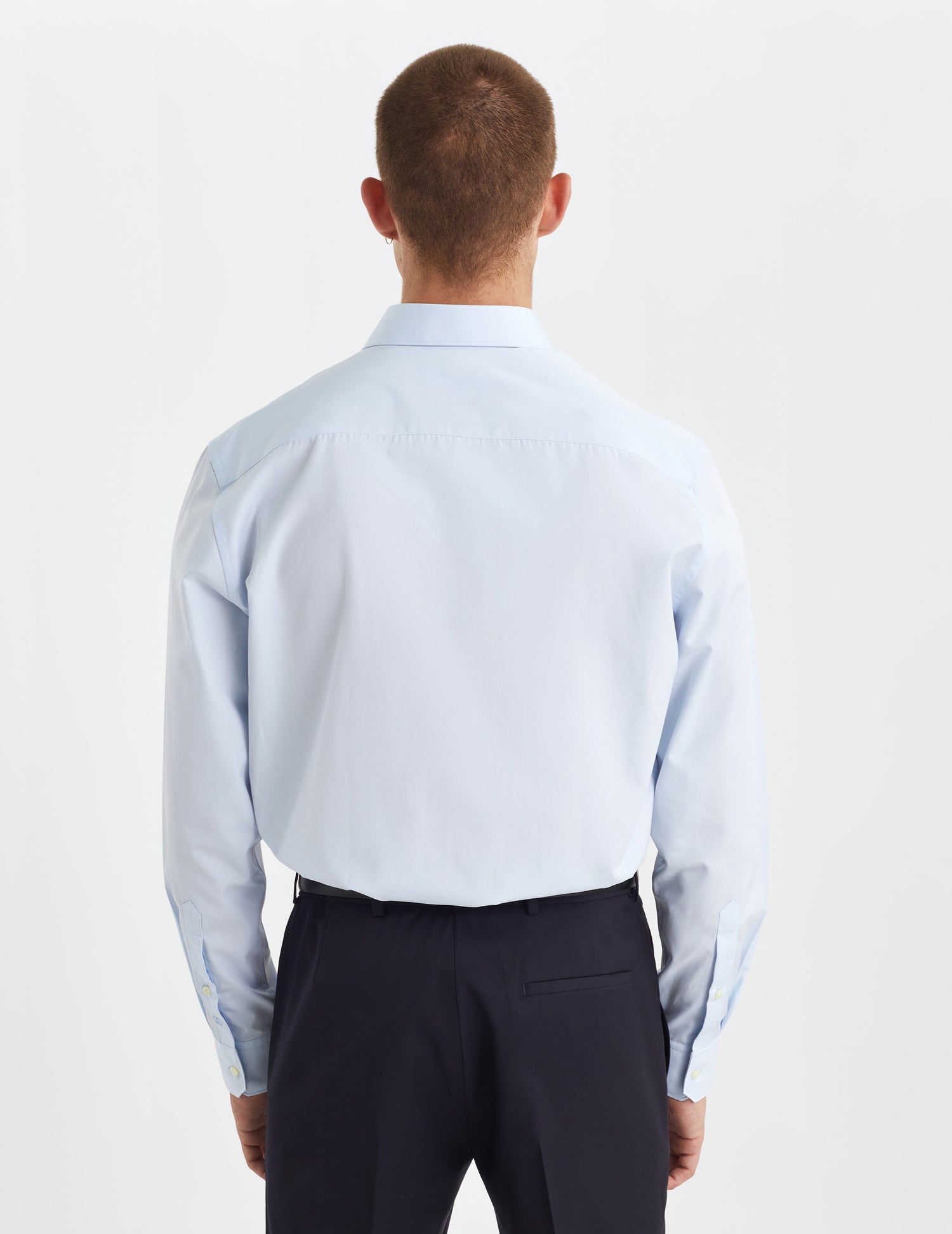 Semi-fitted blue shirt - Poplin - Figaret Collar#4