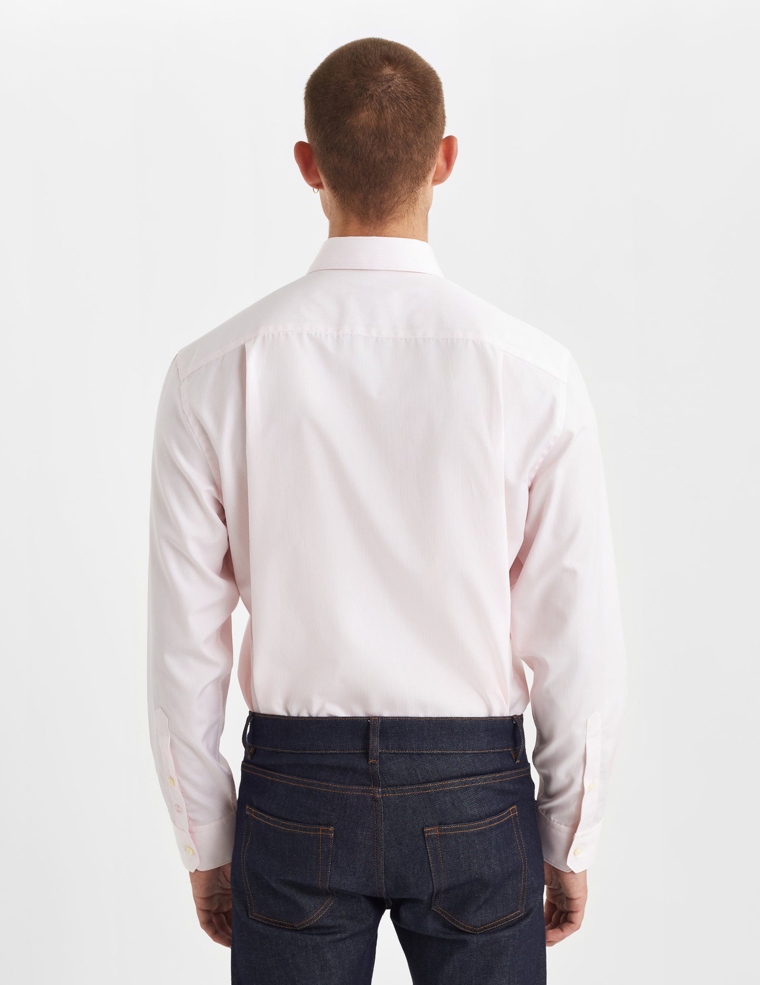 Classic pink striped shirt - Poplin - Figaret Collar#4