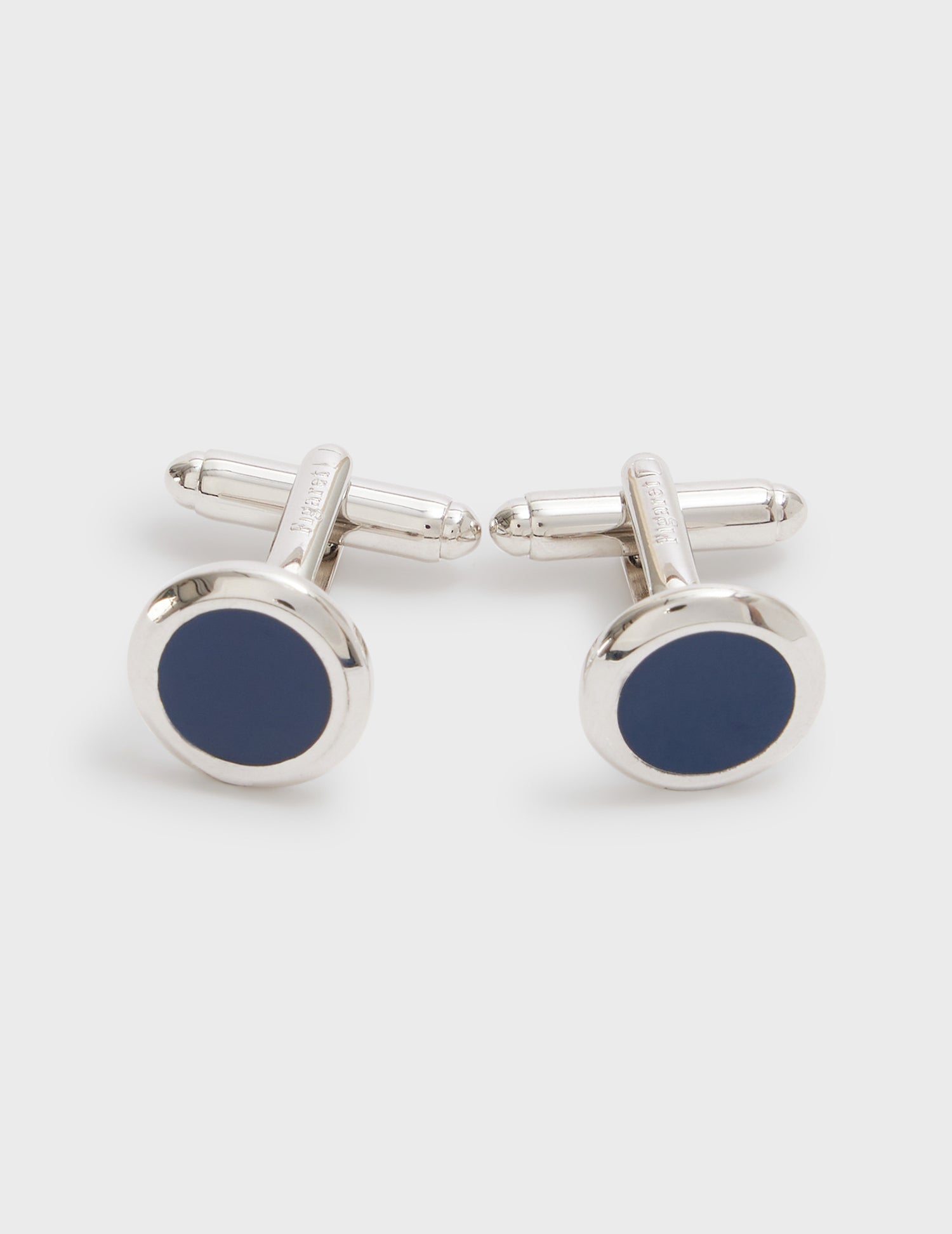 Navy and silver cufflinks